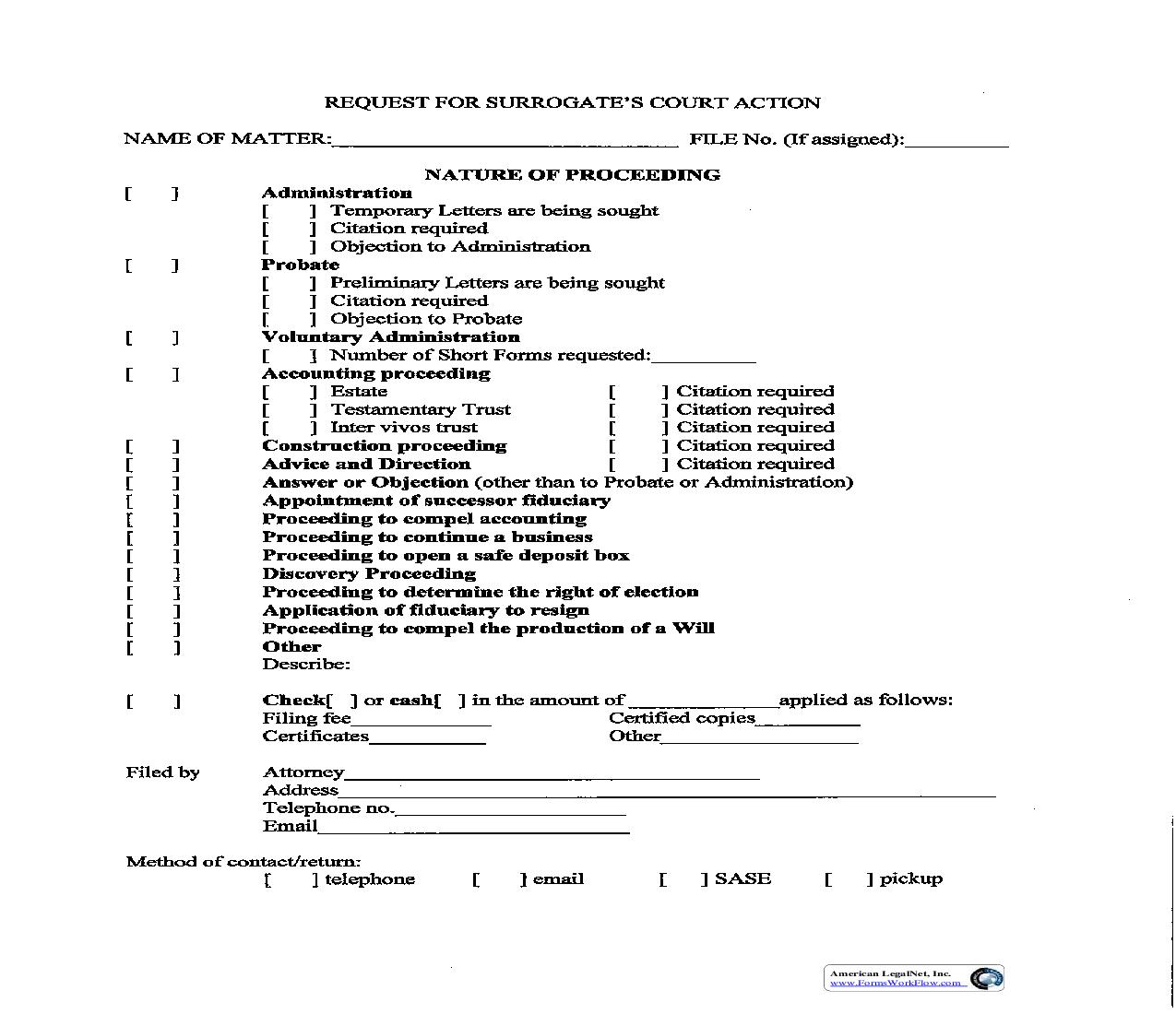 Request For Surrogates Court Action | Pdf Fpdf Doc Docx | New York