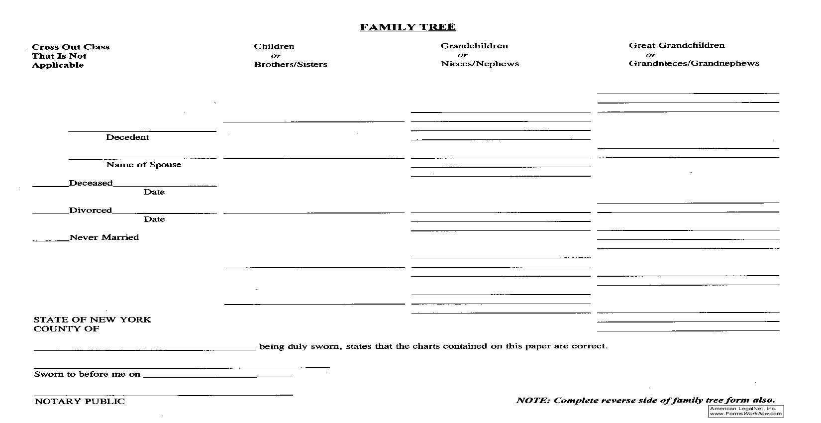 Family Tree {FT-1} | Pdf Fpdf Doc Docx | New York