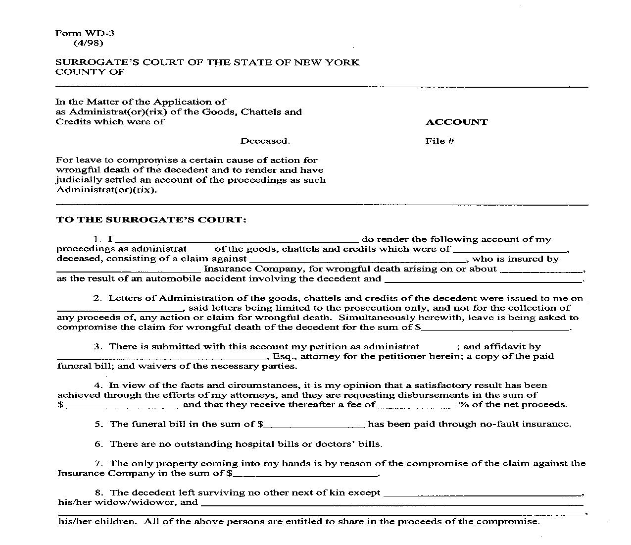 Account {WD-3} | Pdf Fpdf Doc Docx | New York