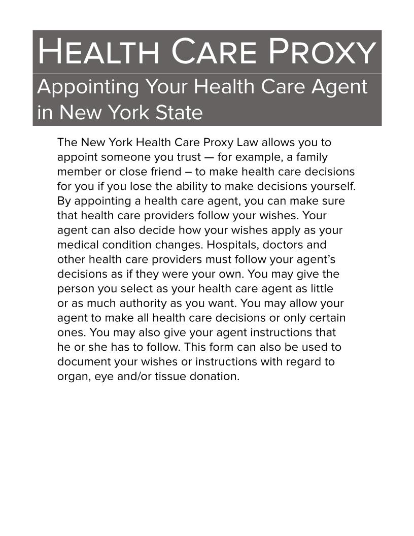 Health Care Proxy {1430} | Pdf Fpdf Docx | New York