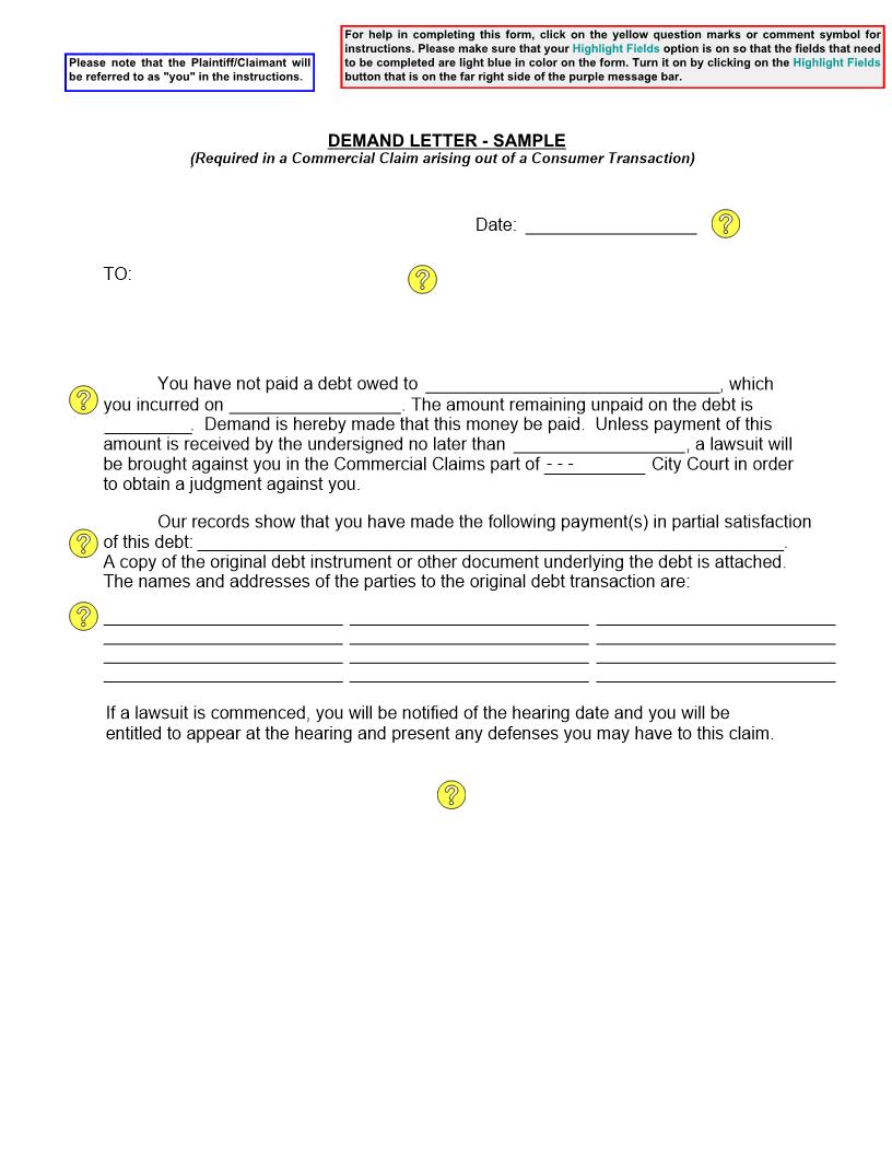 Demand Letter (Sample And Form) | Pdf Fpdf Docx | New York