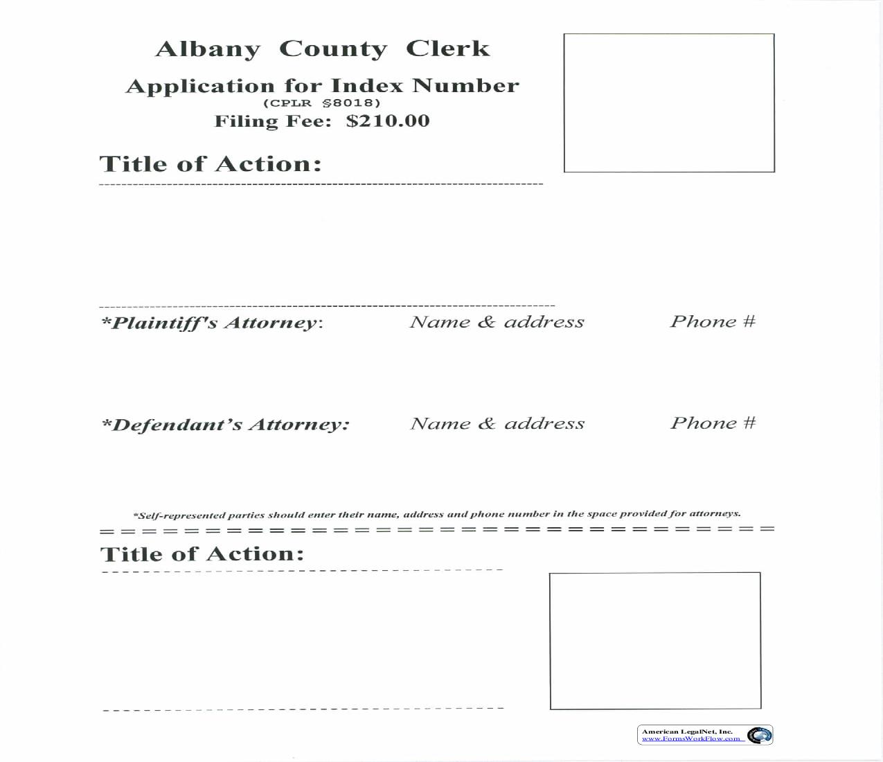 Application For Index Number | Pdf Fpdf Doc Docx | New York