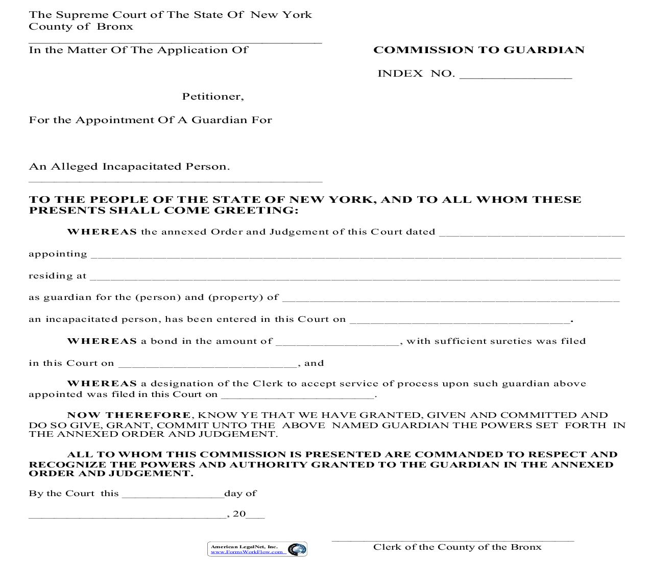 Commission To Guardian | Pdf Fpdf Docx | New York