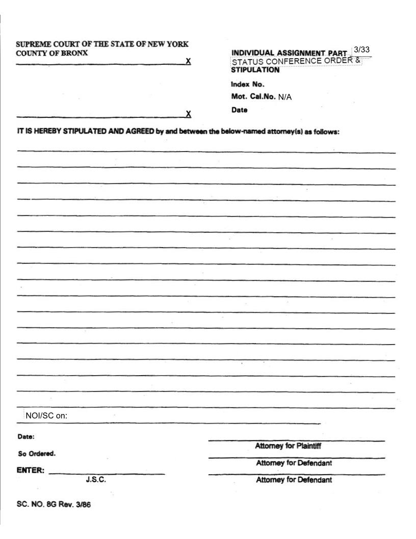 Status Conference Order And Stipulation | Pdf Fpdf Docx | New York