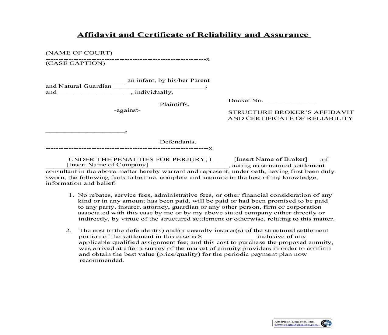 Structure Brokers Affidavit | Pdf Fpdf Doc Docx | New York