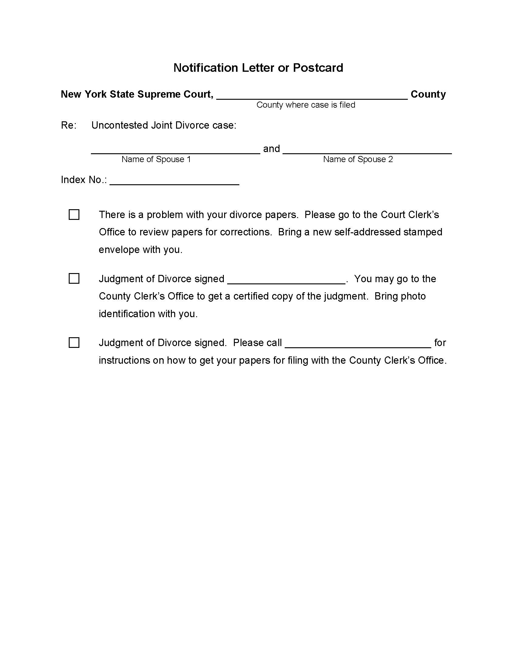 Notification Letter Or Postcard | Pdf Fpdf Docx | New York