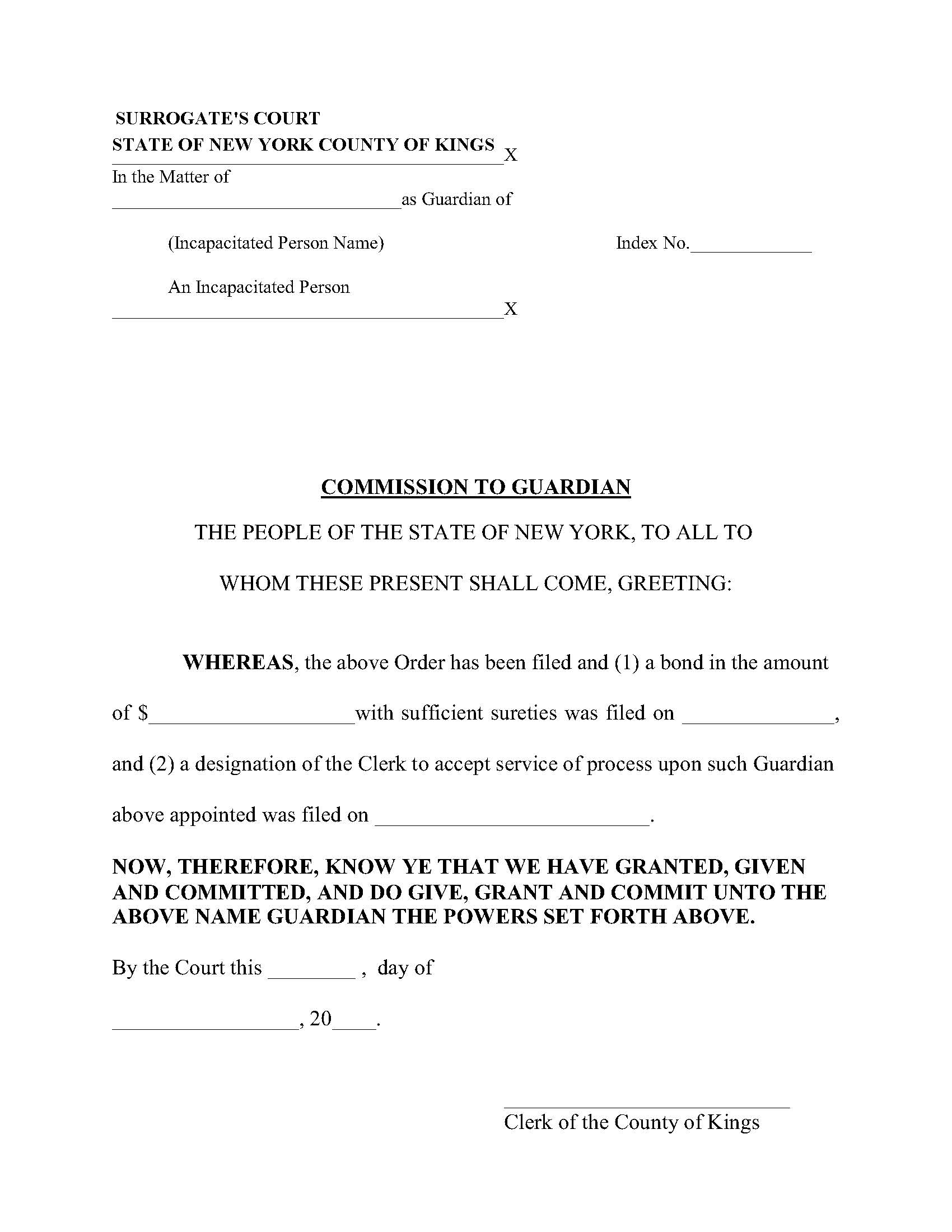 Commission To Guardian | Pdf Fpdf Docx | New York