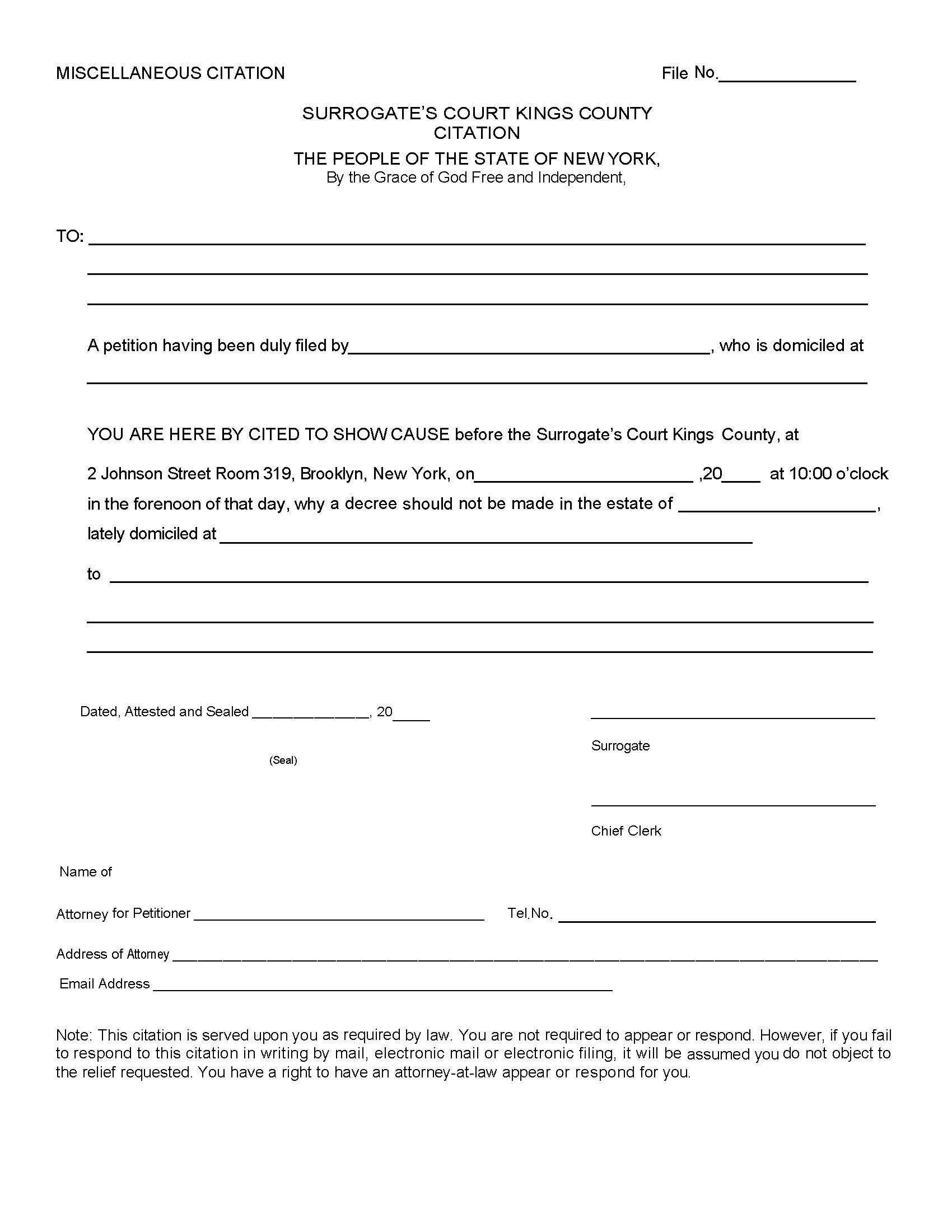 Miscellaneous Citation {KIN MC} | Pdf Fpdf Docx | New York