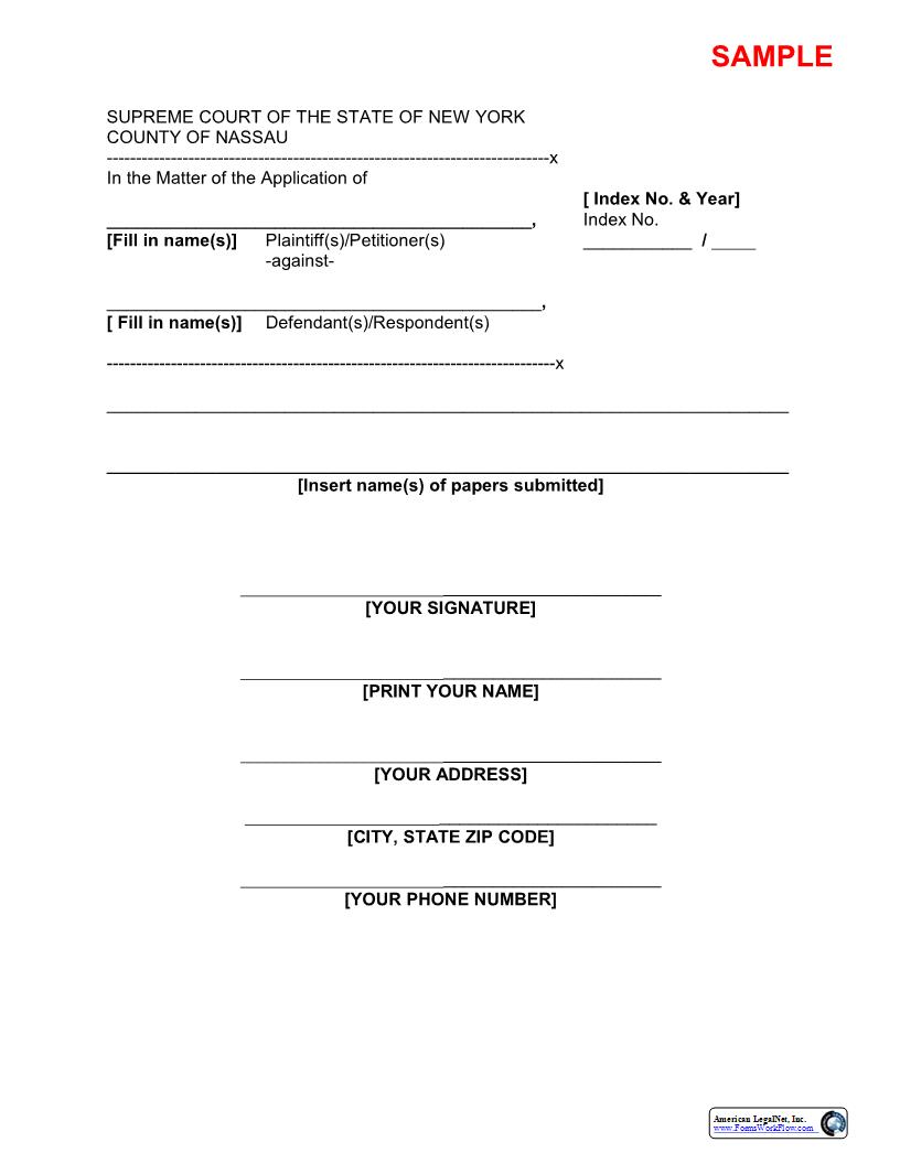 Legal Back (Sample And Form) | Pdf Fpdf Docx | New York