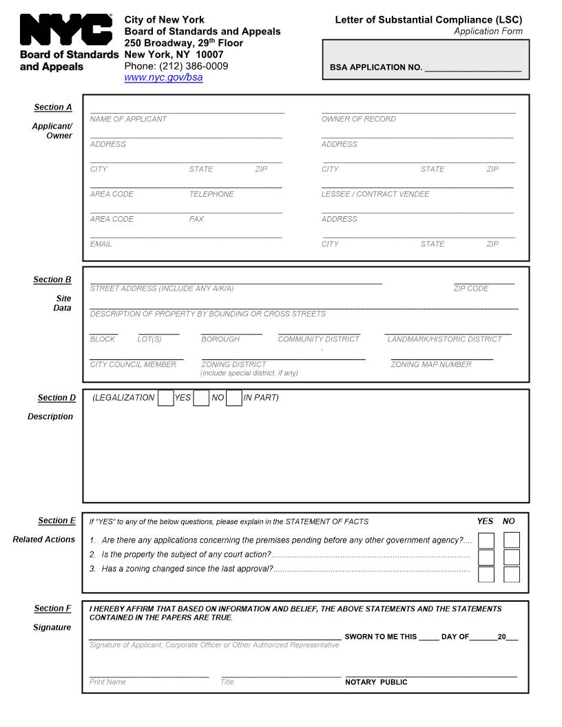 Letter Of Substantial Compliance (LSC) | Pdf Fpdf Doc Docx | New York