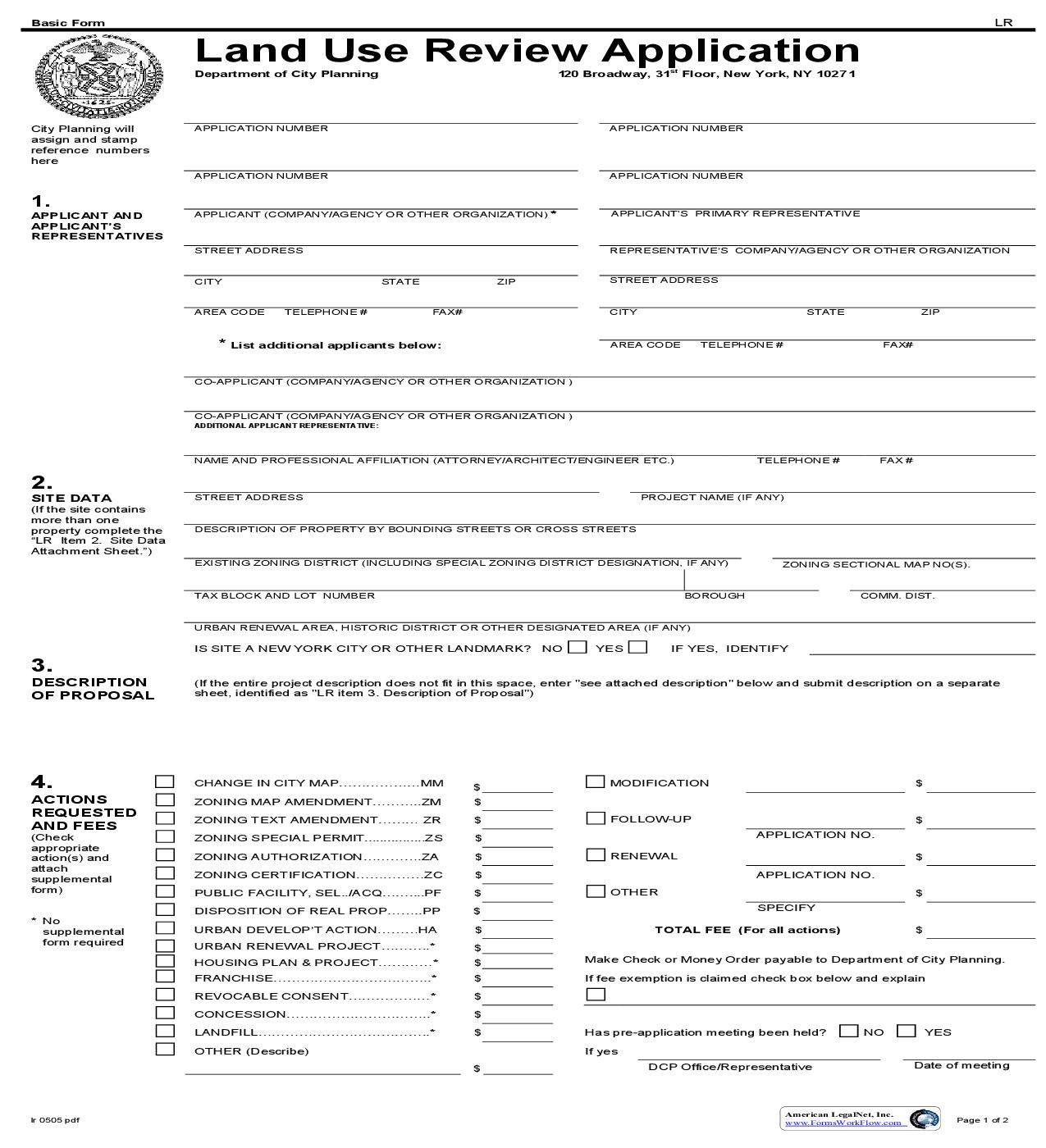 Land Use Review Application Form | Pdf Fpdf Doc Docx | New York