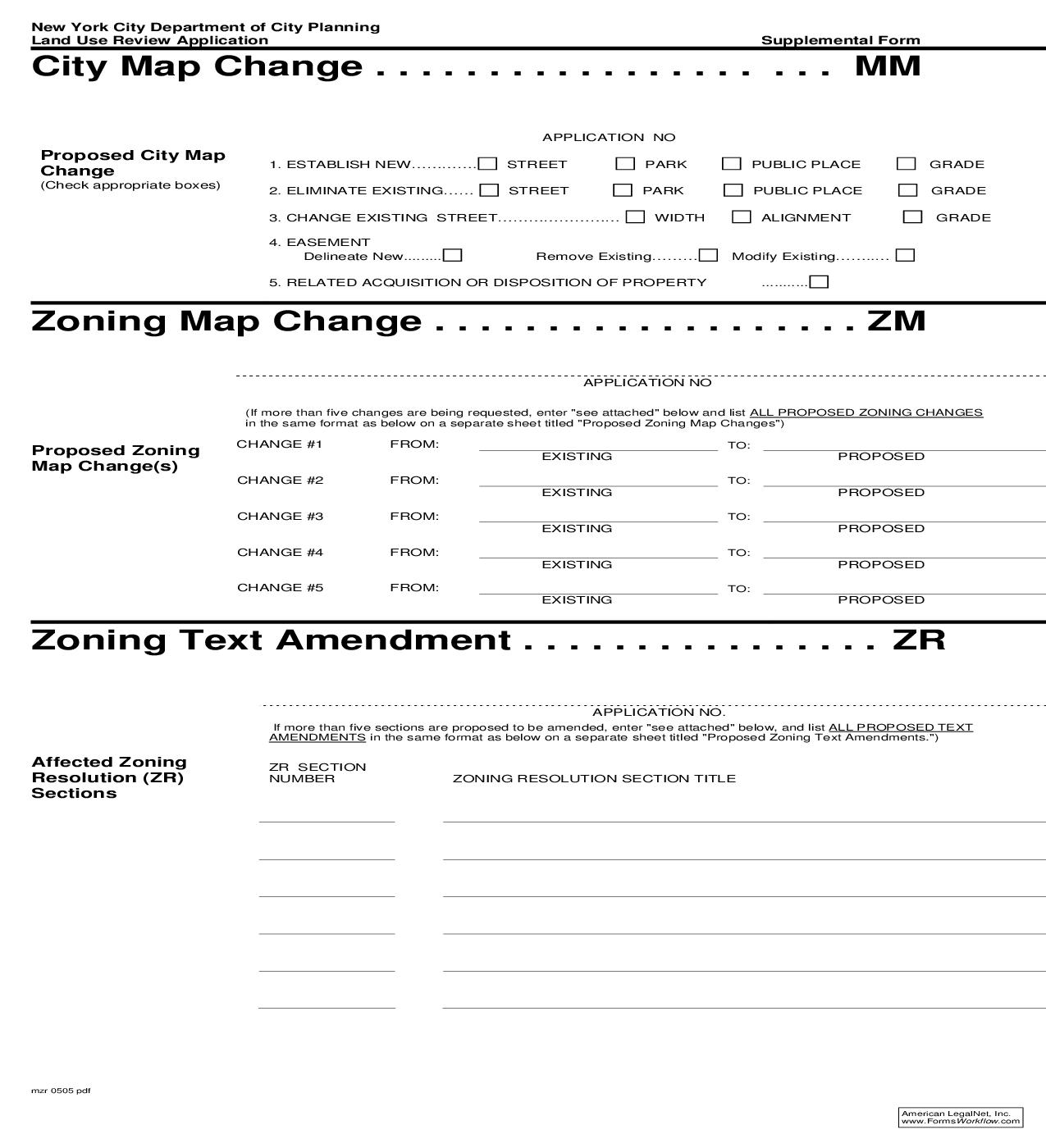 Land Use Review Application Supplemental Form MM ZM ZR {MM ZM ZR} | Pdf Fpdf Doc Docx | New York