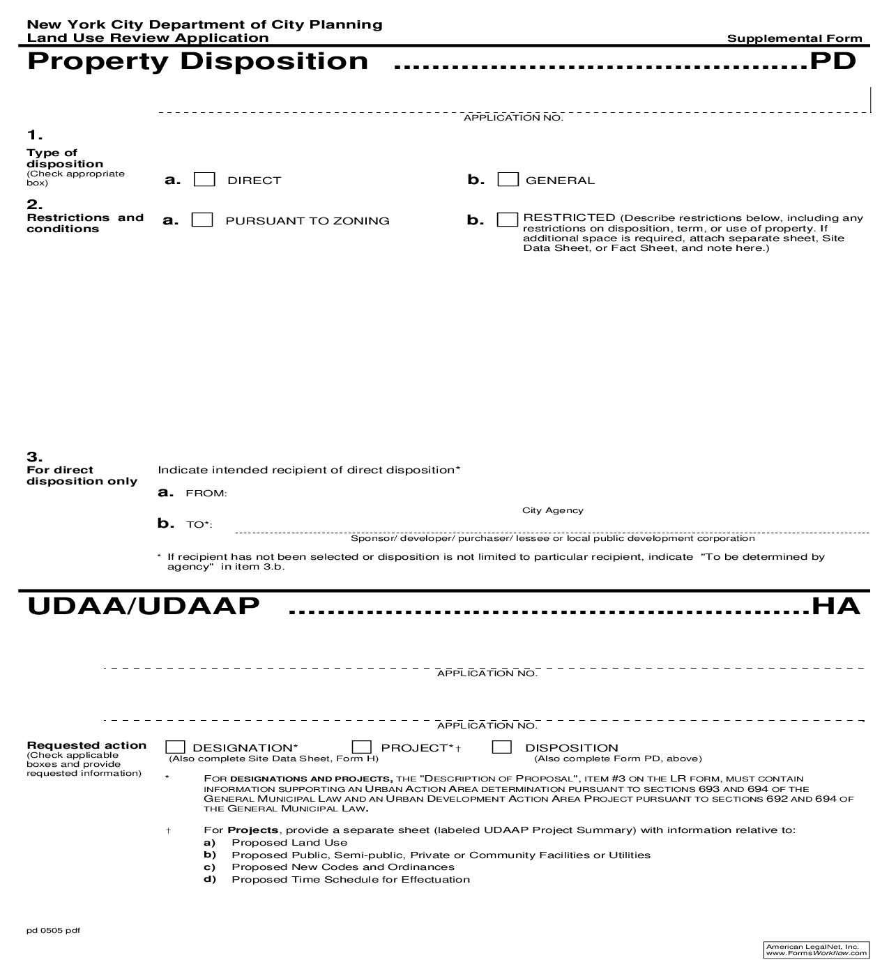 Land Use Review Application Supplemental Form PD {PD} | Pdf Fpdf Doc Docx | New York