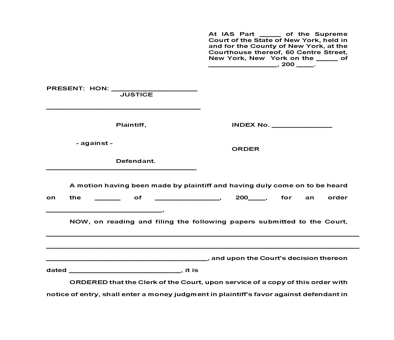 Downward Modification Of Maintenance Enforcement Order | Pdf Fpdf Doc Docx | New York