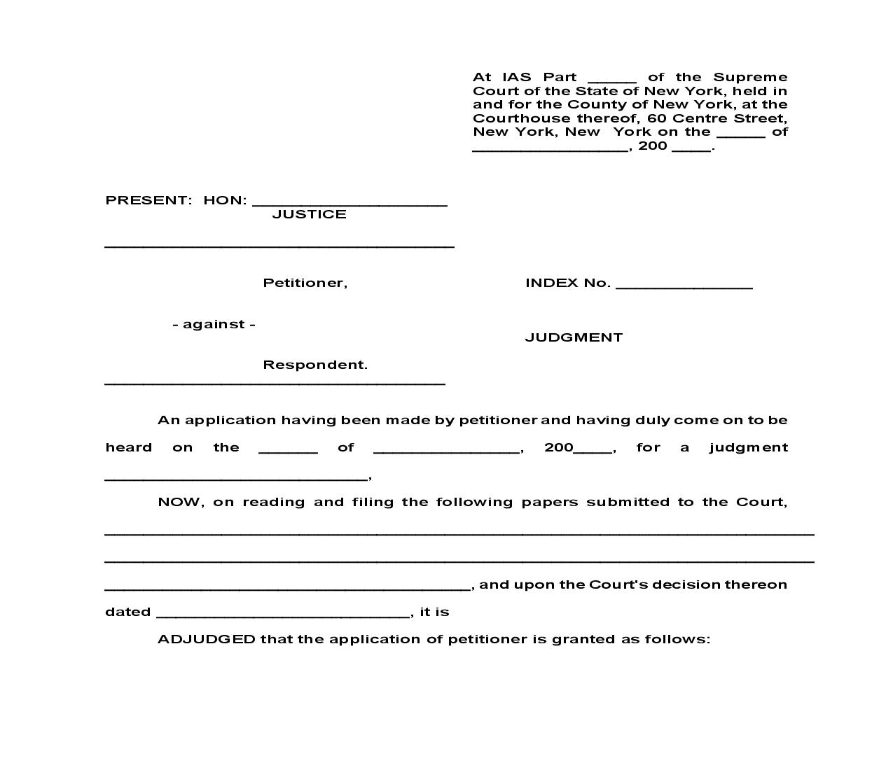 Judgment Granting Article 78 Application (Police Officer Reinstatement And Back Pay) | Pdf Fpdf Doc Docx | New York