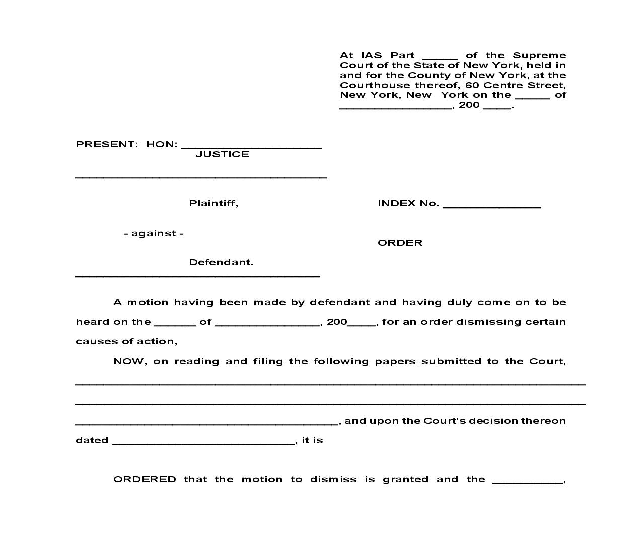 Order Dismissing Some Causes of Action | Pdf Fpdf Doc Docx | New York