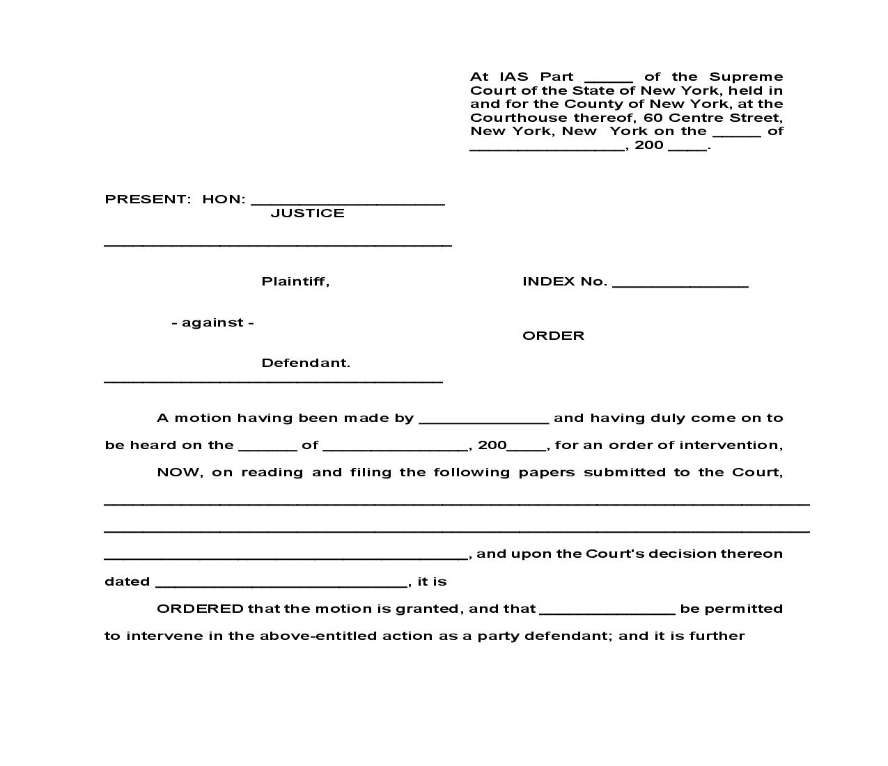 Order Granting Intervention | Pdf Fpdf Doc Docx | New York