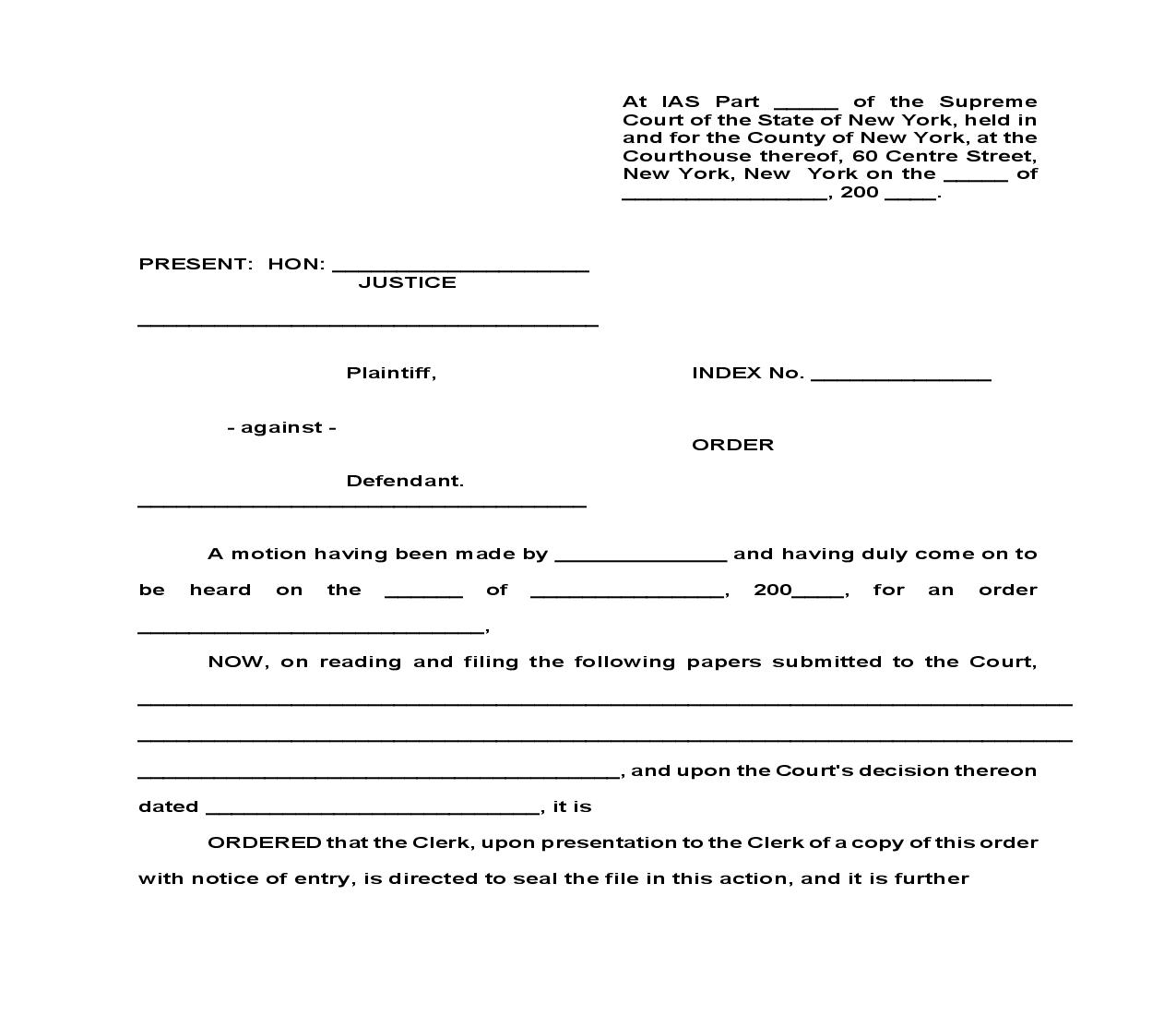 Sealing Order | Pdf Fpdf Doc Docx | New York