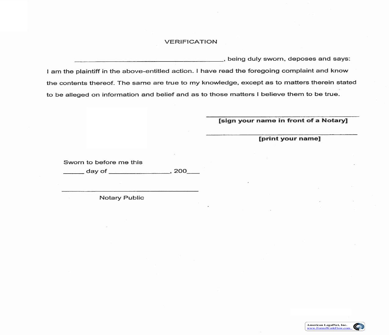 Verification (Of Complaint) | Pdf Fpdf Doc Docx | New York