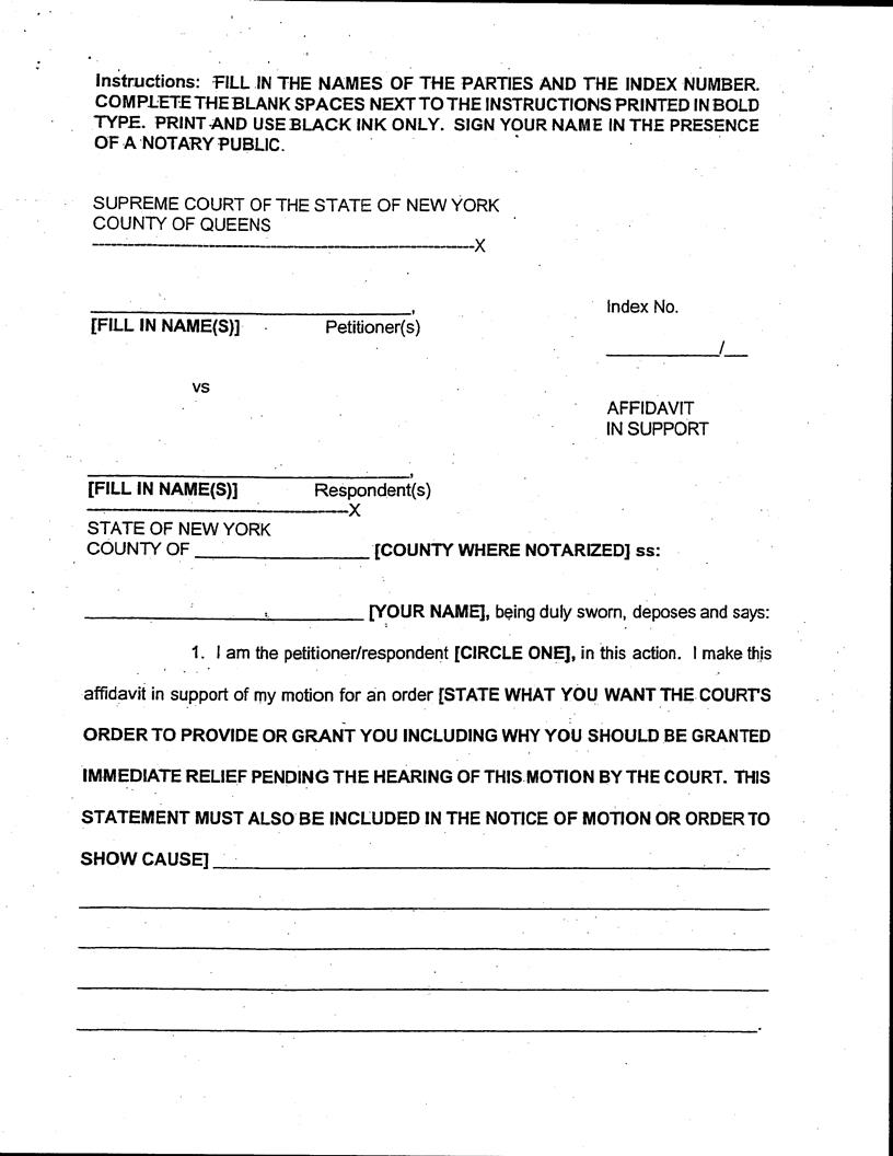 Affidavit In Support | Pdf Fpdf Docx | New York