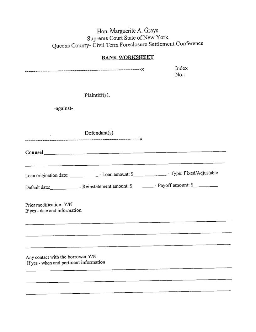 Bank Worksheet (Judge Grays) | Pdf Fpdf Docx | New York