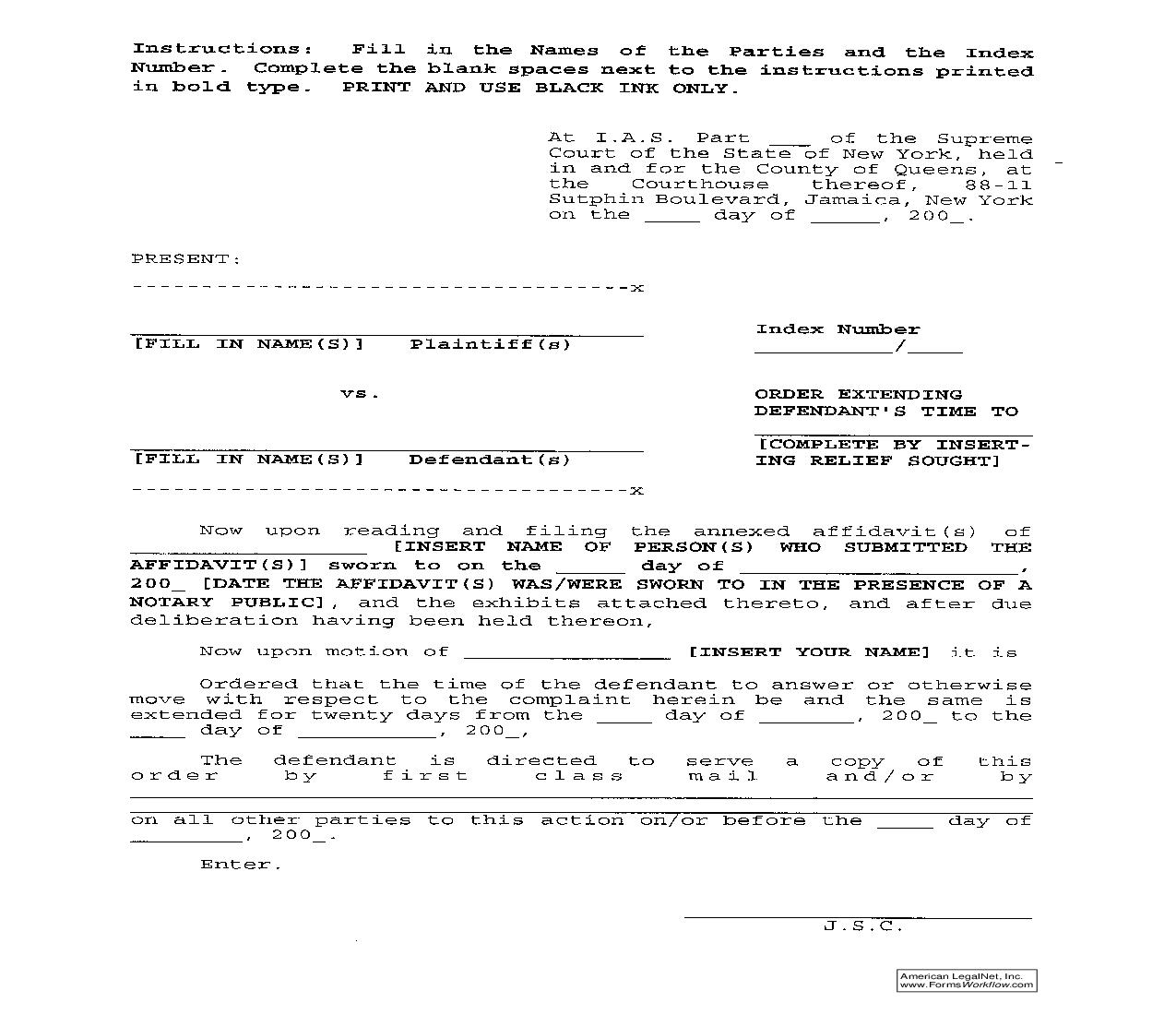 Order Extending Defendants Time | Pdf Fpdf Doc Docx | New York