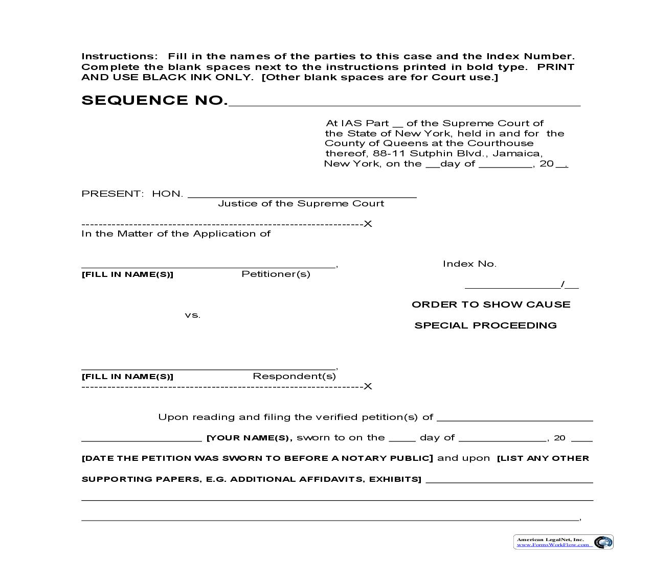 Order To Show Cause Special Proceeding | Pdf Fpdf Doc Docx | New York