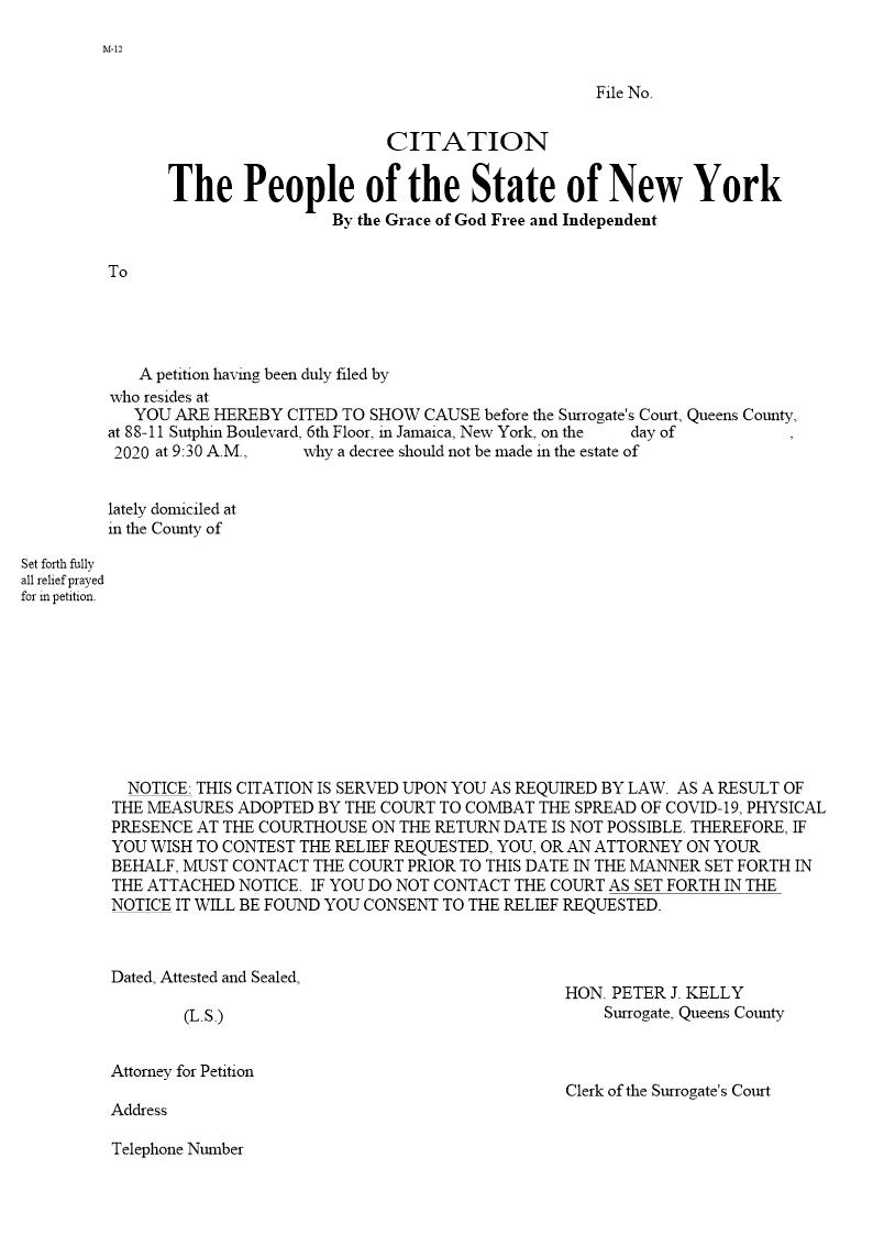 Citation (General - COVID) | Pdf Fpdf Docx | New York