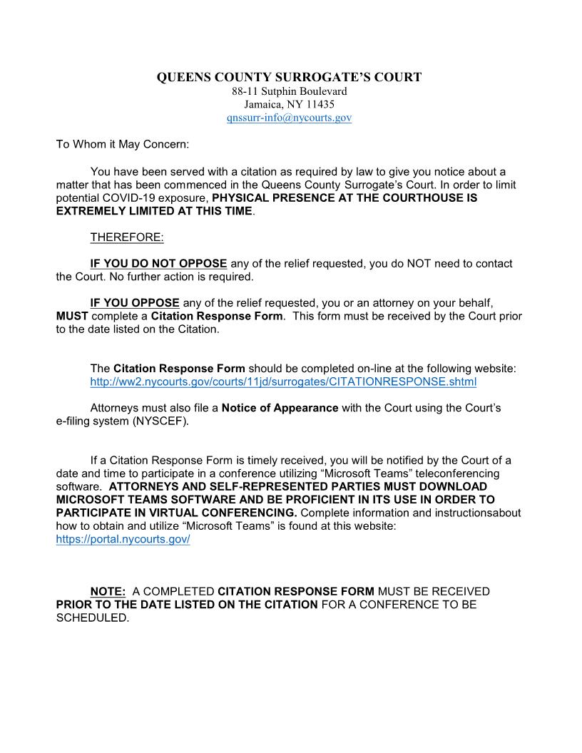 Citation Notice | Pdf Fpdf Docx | New York