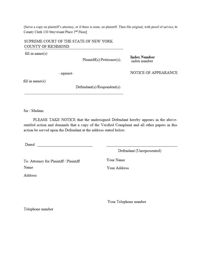Notice Of Appearance | Pdf Fpdf Docx | New York