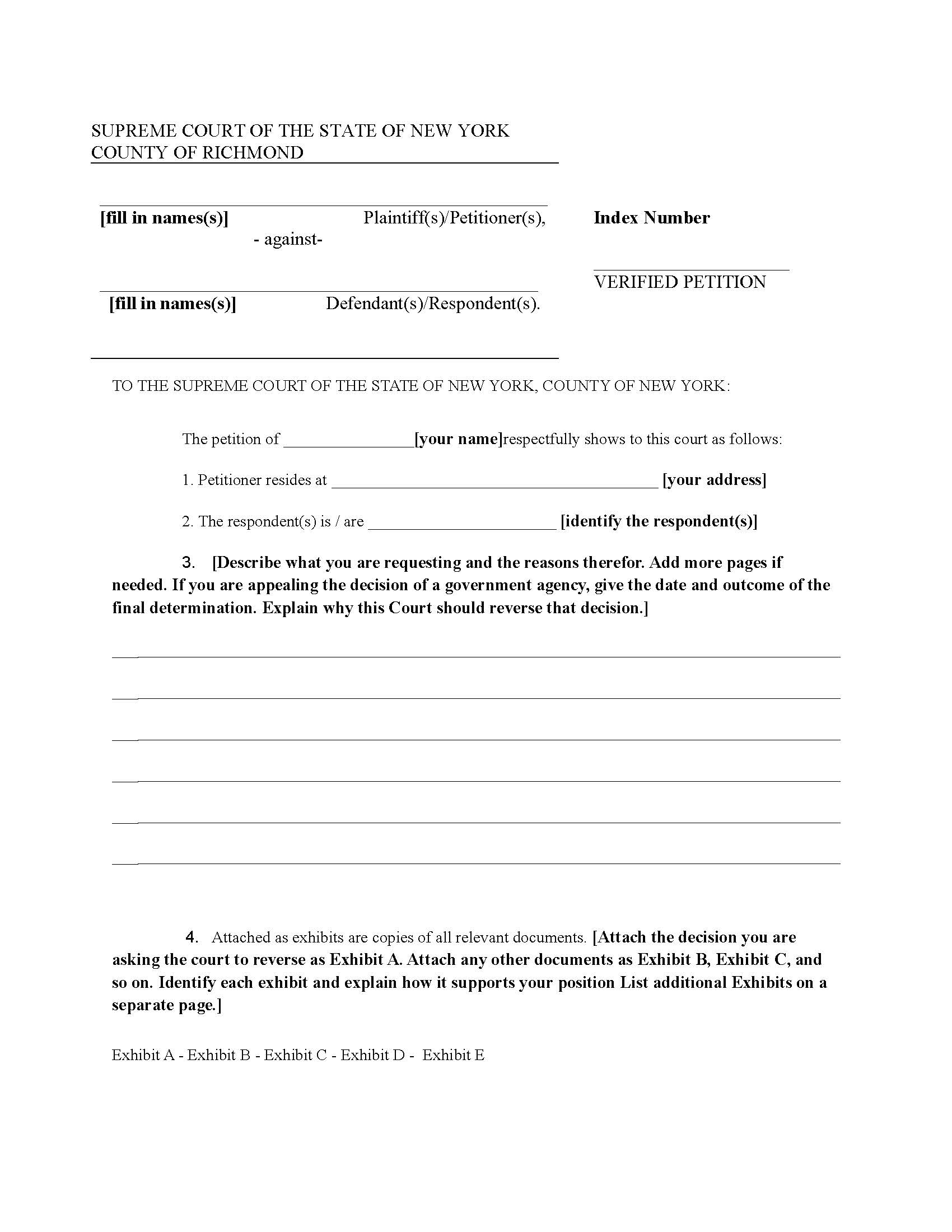 Verified Petition | Pdf Fpdf Docx | New York