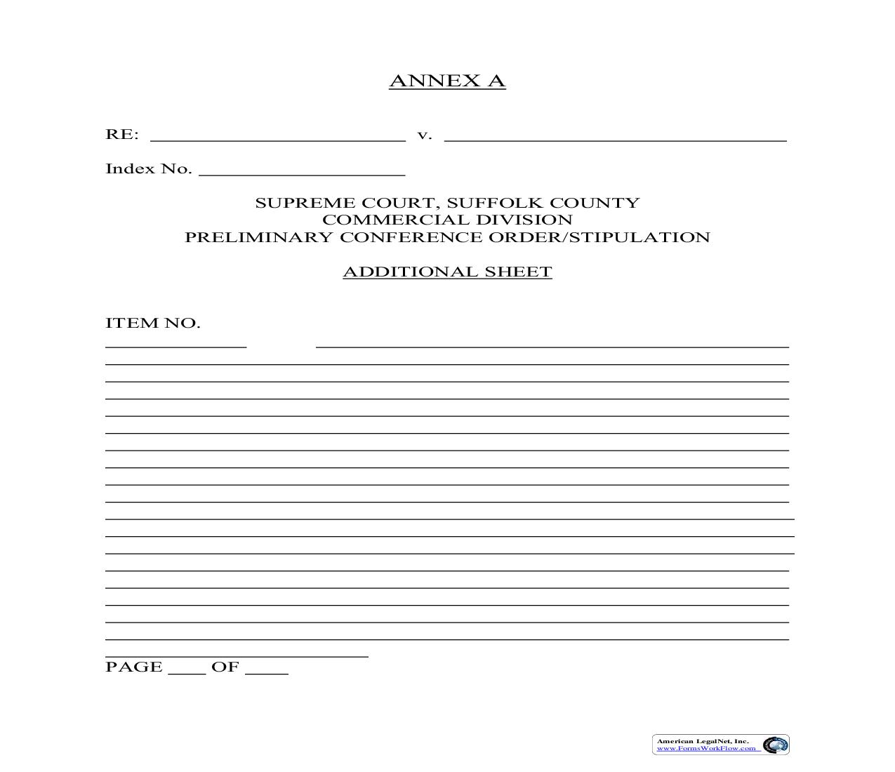 Annex A (Additional Sheet - Preliminary Conference Order-Stipulation) | Pdf Fpdf Doc Docx | New York