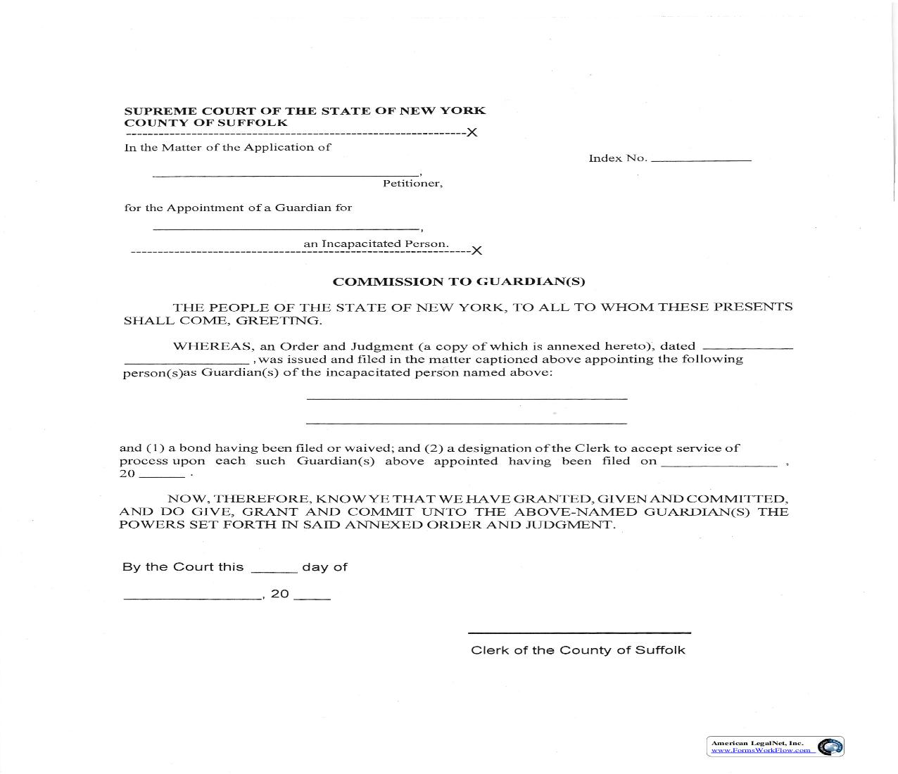 Commission To Guardian(s) | Pdf Fpdf Doc Docx | New York