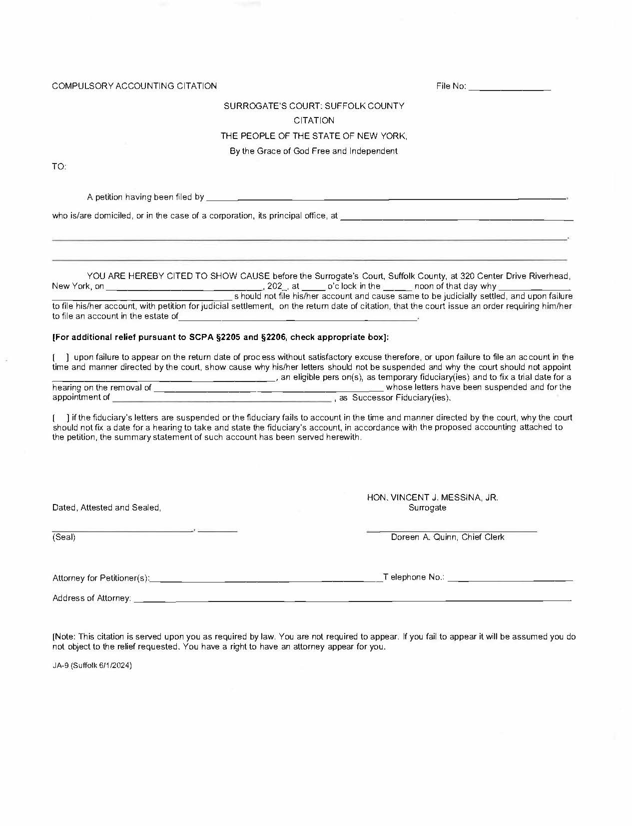 Compulsory Accounting Citation (Suffolk) {JA-9} | Pdf Fpdf Docx | New York