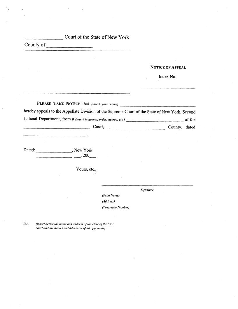 Notice Of Appeal | Pdf Fpdf Doc Docx | New York
