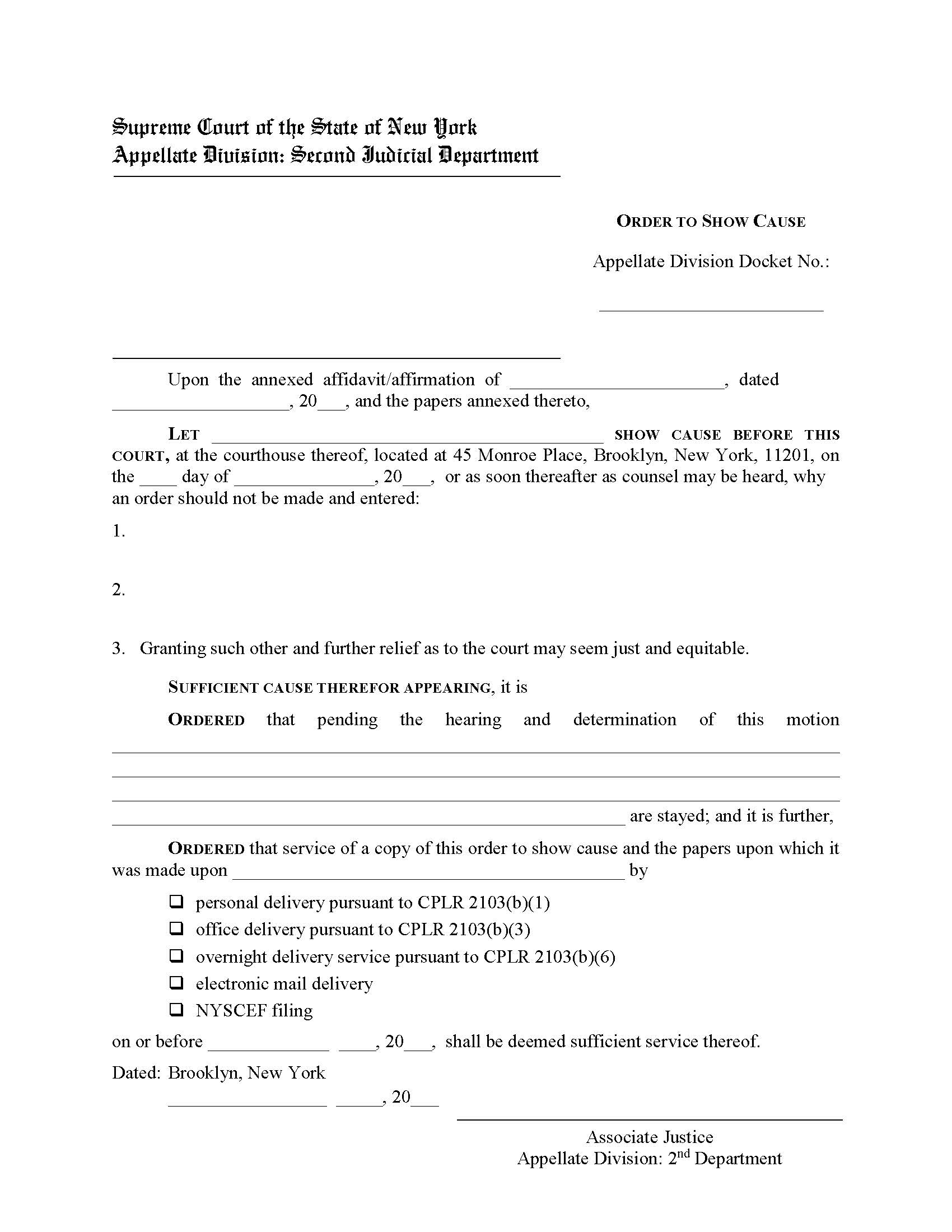 Order To Show Cause | Pdf Fpdf Docx | New York