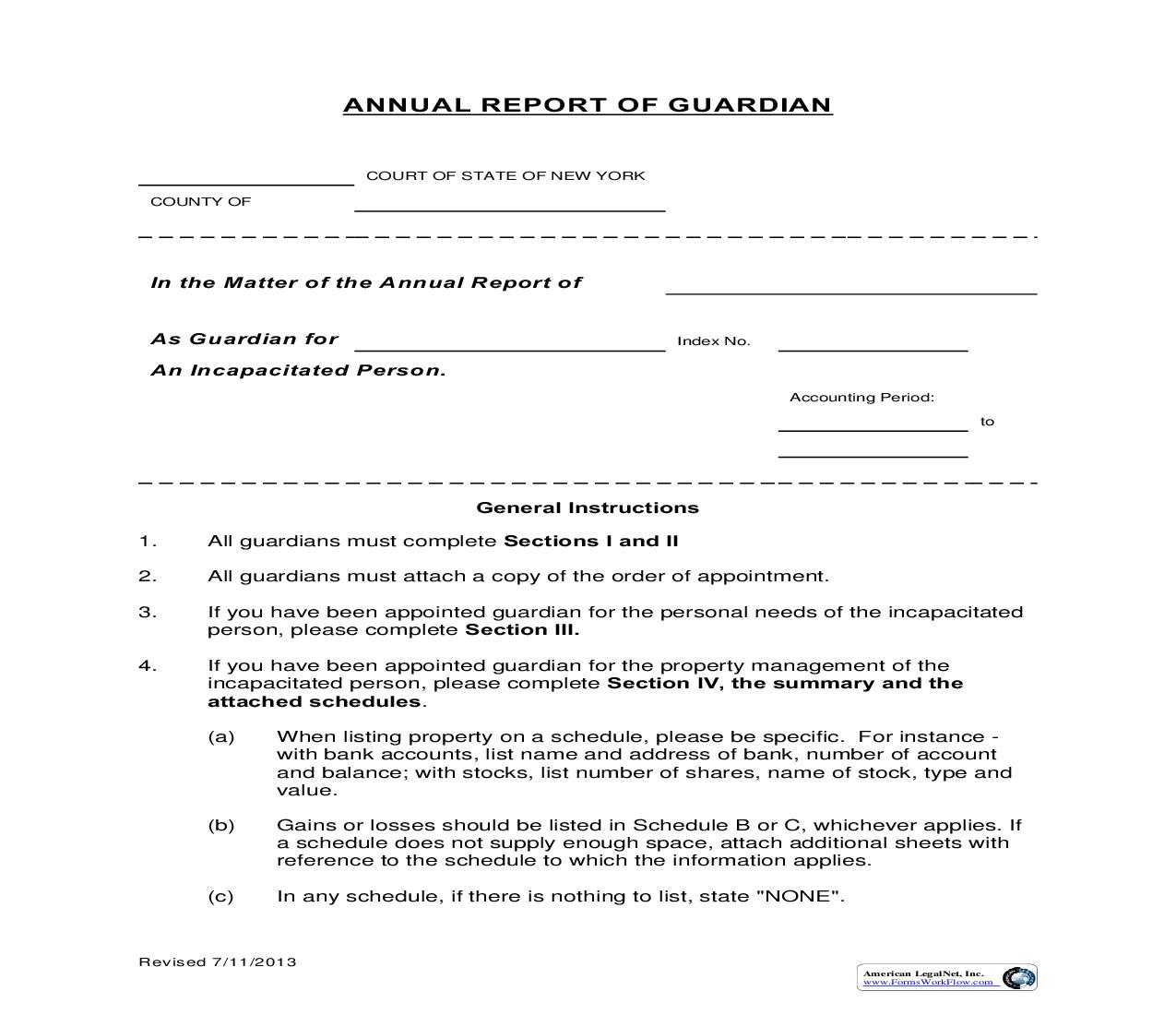 Annual Report Of Guardian | Pdf Fpdf Doc Docx | New York