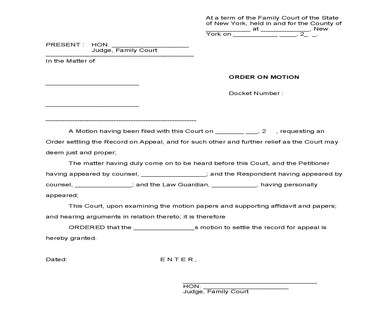 Order On Motion | Pdf Fpdf Doc Docx | New York