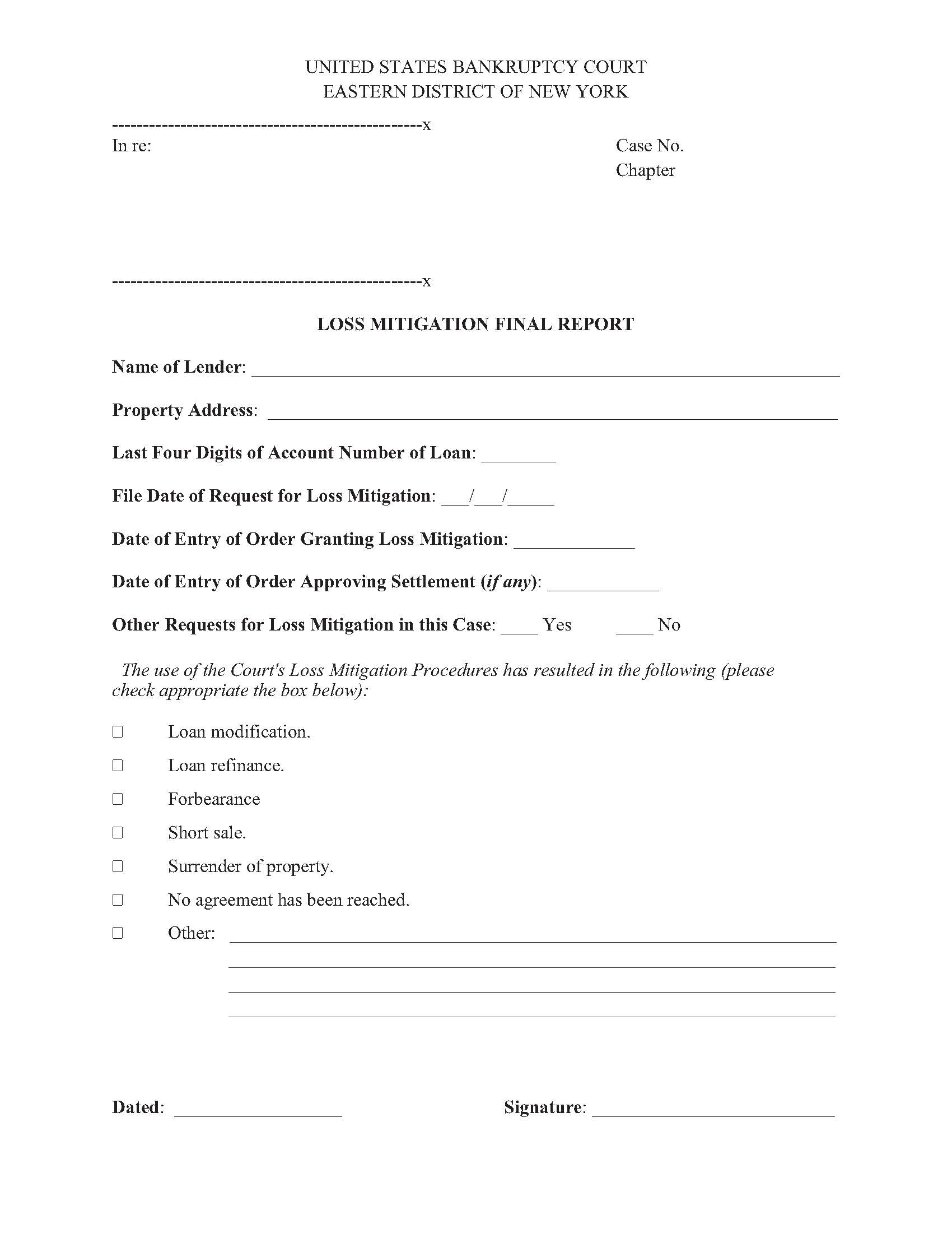 Loss Mitigation Final Report (Proposed) {NYEB LMFR} | Pdf Fpdf Doc Docx | New York