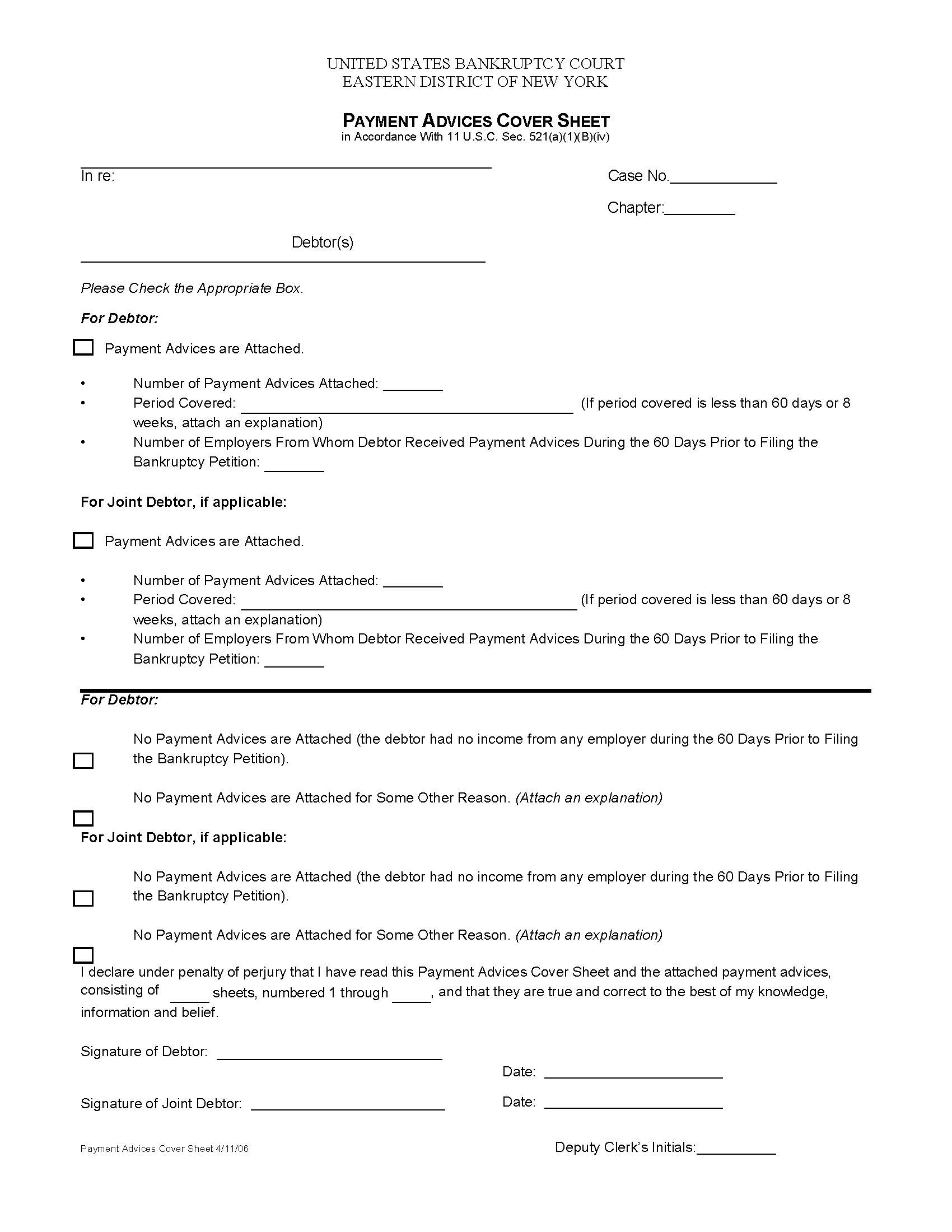 Payment Advices Cover Sheet {NYEB PACS} | Pdf Fpdf Doc Docx | New York