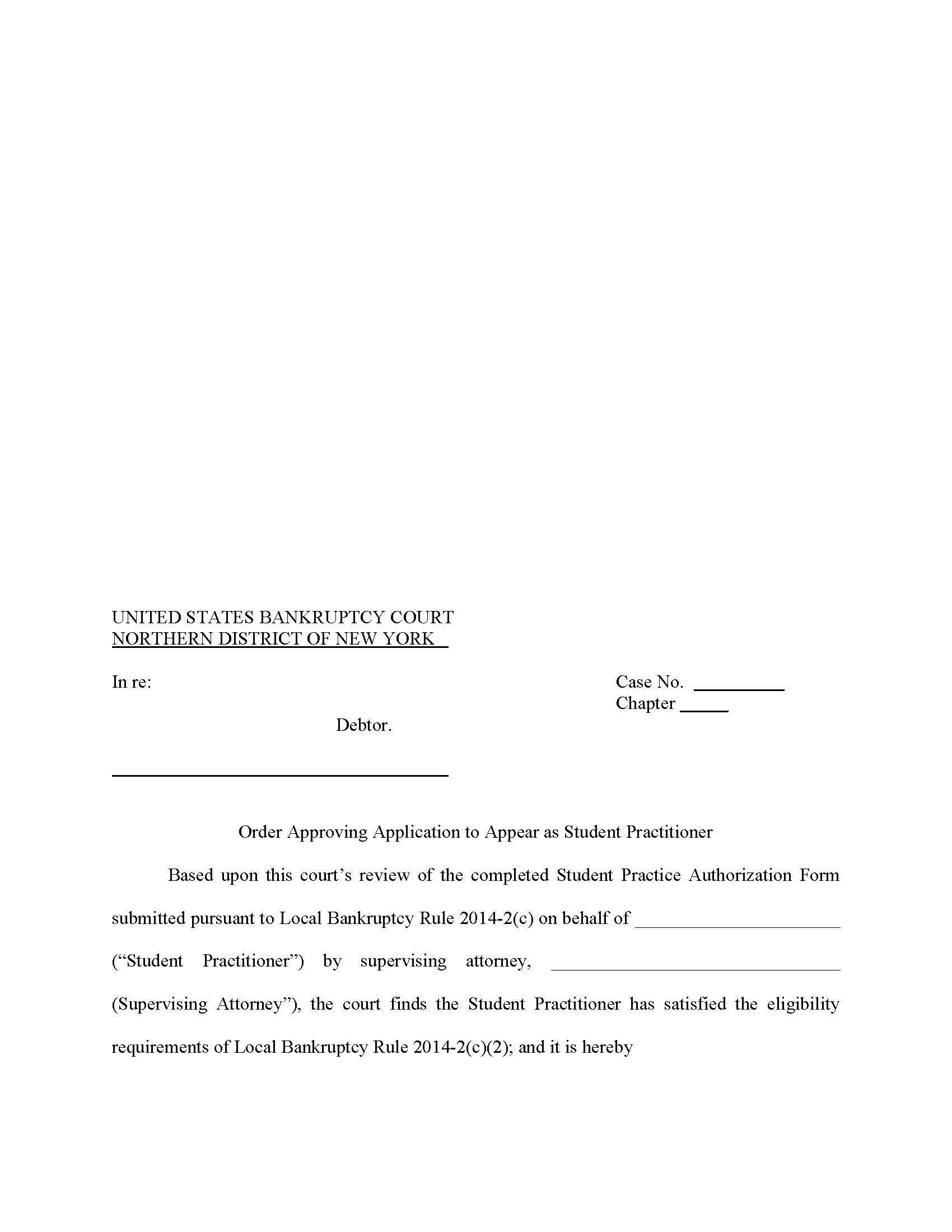 Order Approving Application to Appear as Student Practitioner | Pdf Fpdf Docx | New York