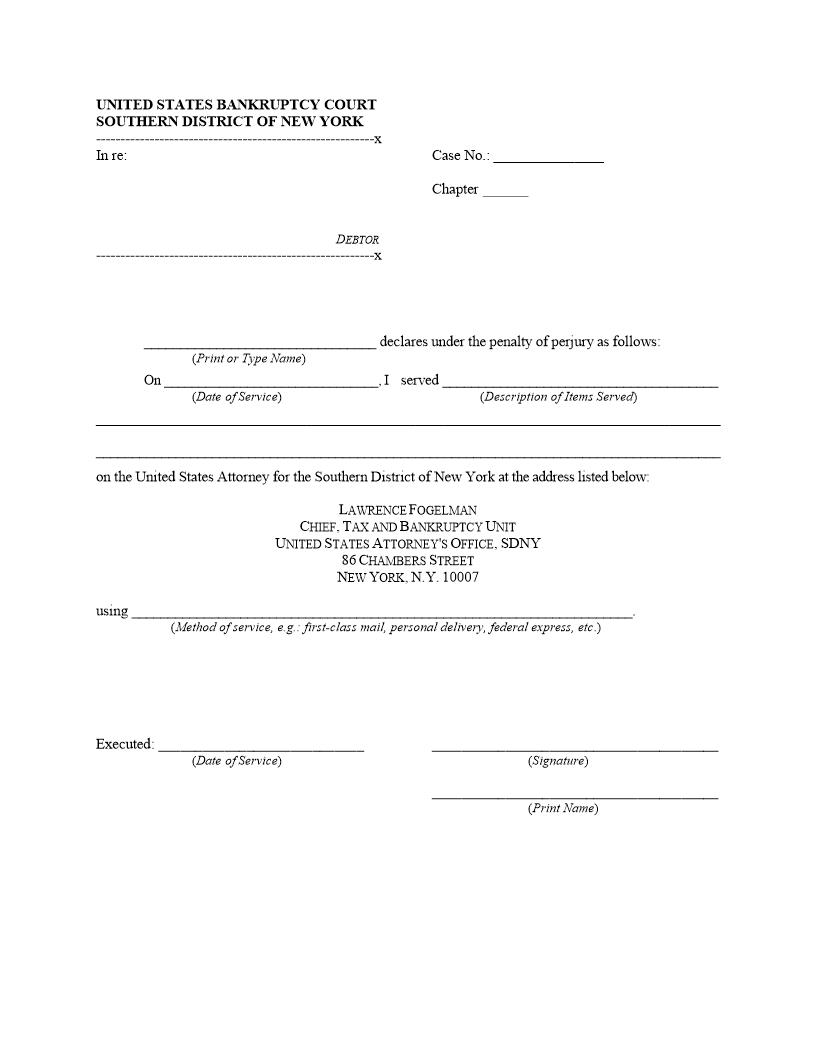 Declaration Of Service (Unclaimed Funds) {NYSB DoS-UF} | Pdf Fpdf Docx | New York