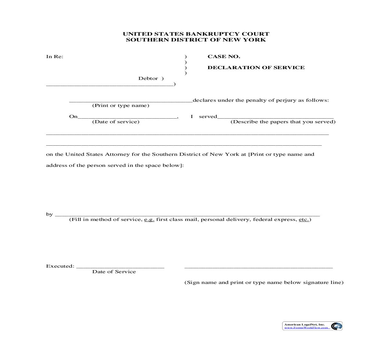 Declaration Of Service | Pdf Fpdf Doc Docx | New York