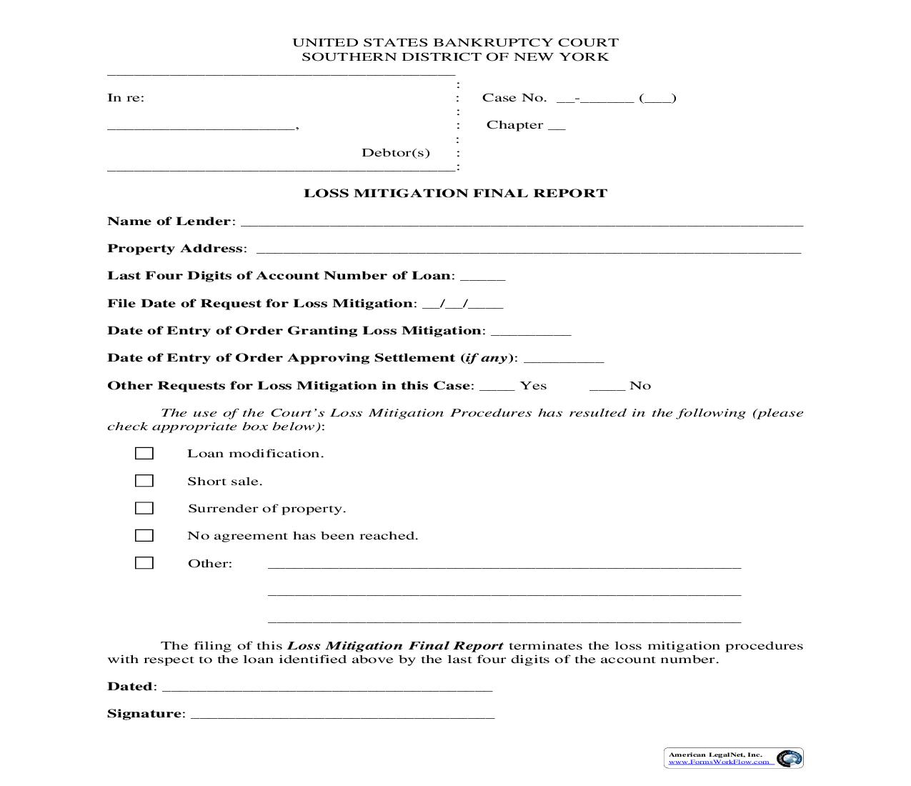 Loss Mitigation Final Report | Pdf Fpdf Doc Docx | New York