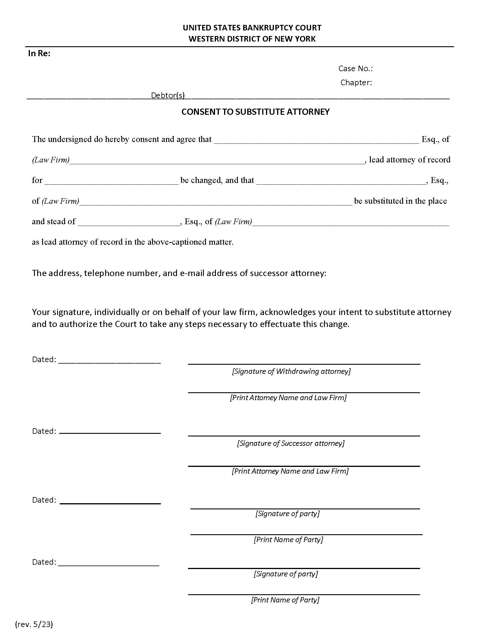 Consent To Substitute Attorney | Pdf Fpdf Doc Docx | New York