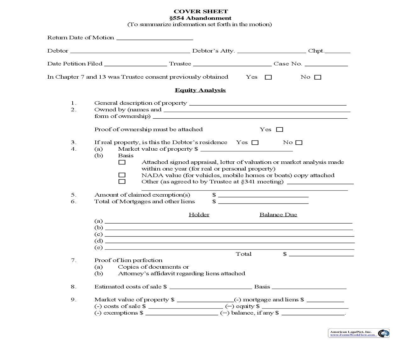 Cover Sheet Section 554 Abandonment | Pdf Fpdf Doc Docx | New York