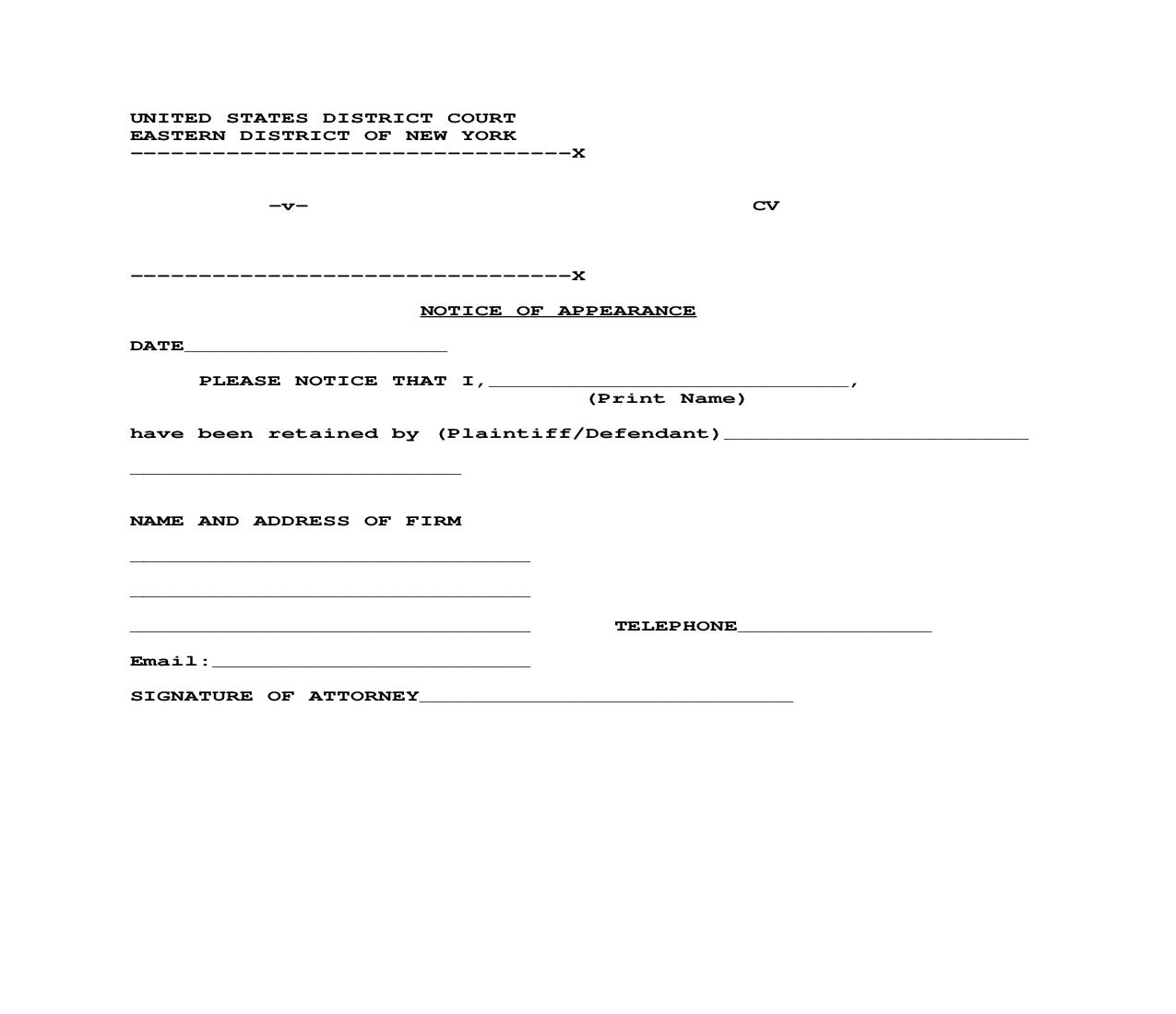 Notices Of Appearance | Pdf Fpdf Doc Docx | New York