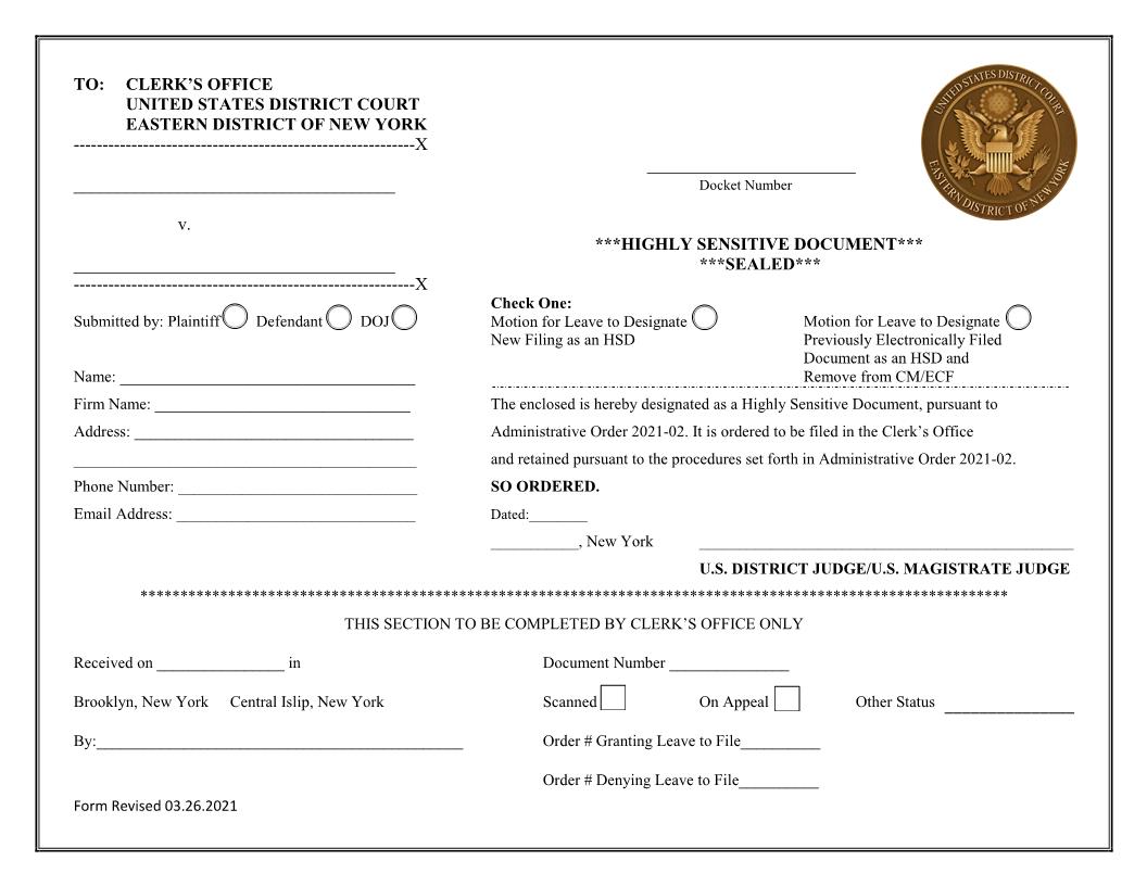 Highly Sensitive Document Cover Sheet | Pdf Fpdf Docx | New York