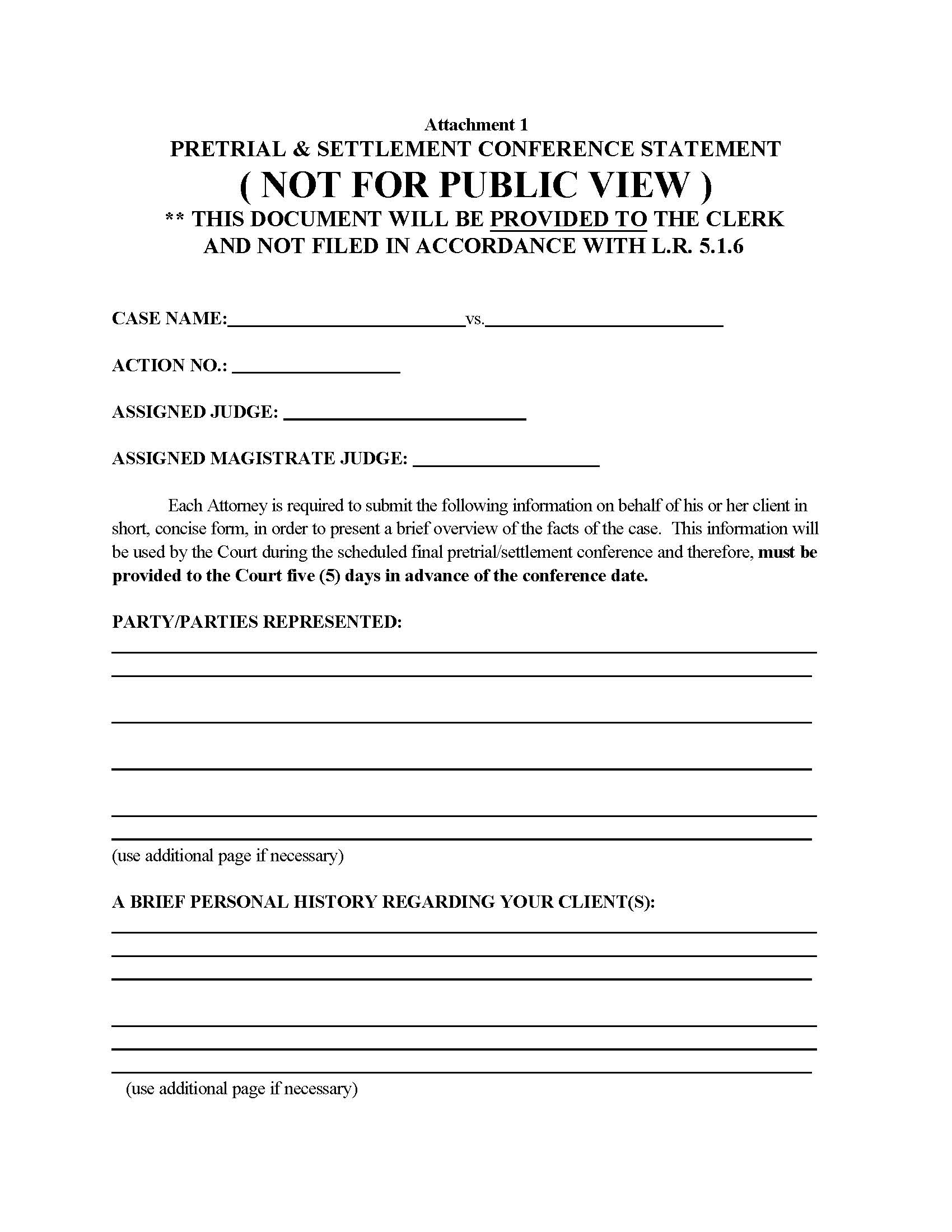 Pretrial And Settlement Conference Statement {NDNY PSCS} | Pdf Fpdf Doc Docx | New York