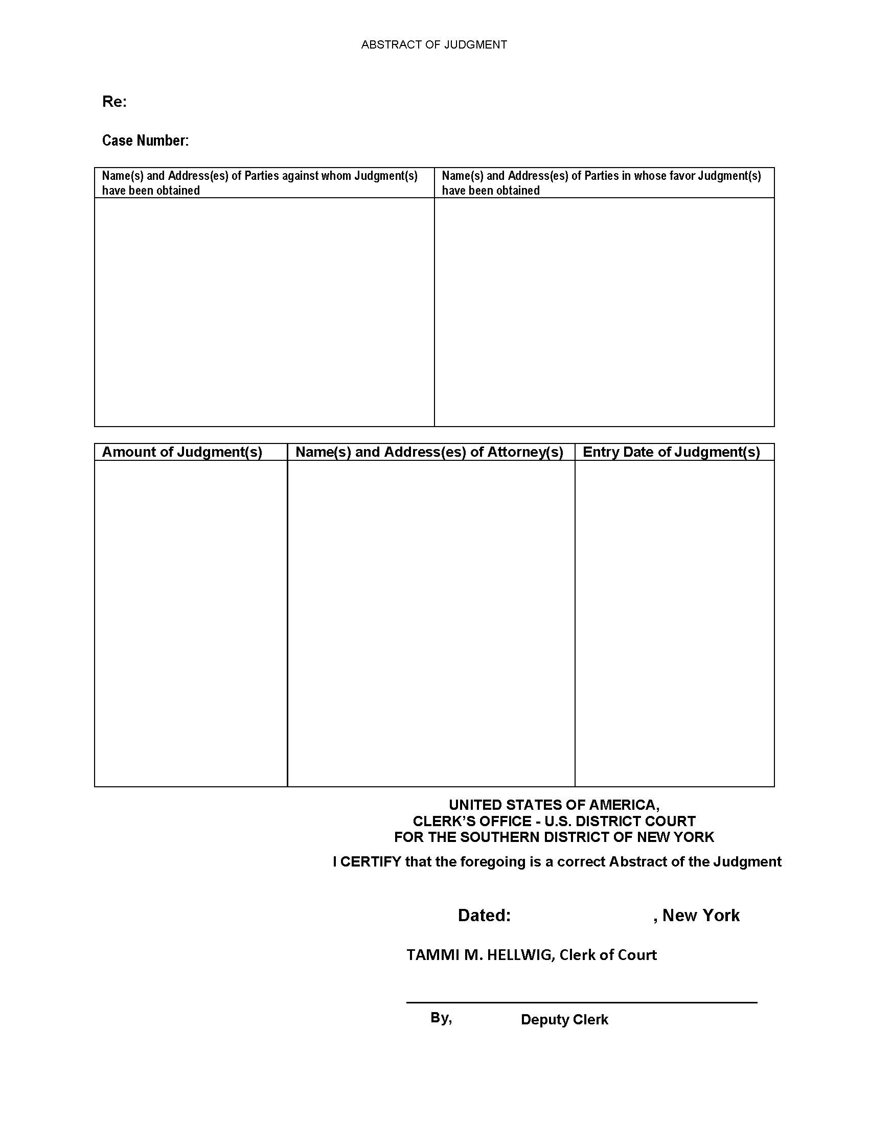 Abstract Of Judgment | Pdf Fpdf Docx | New York
